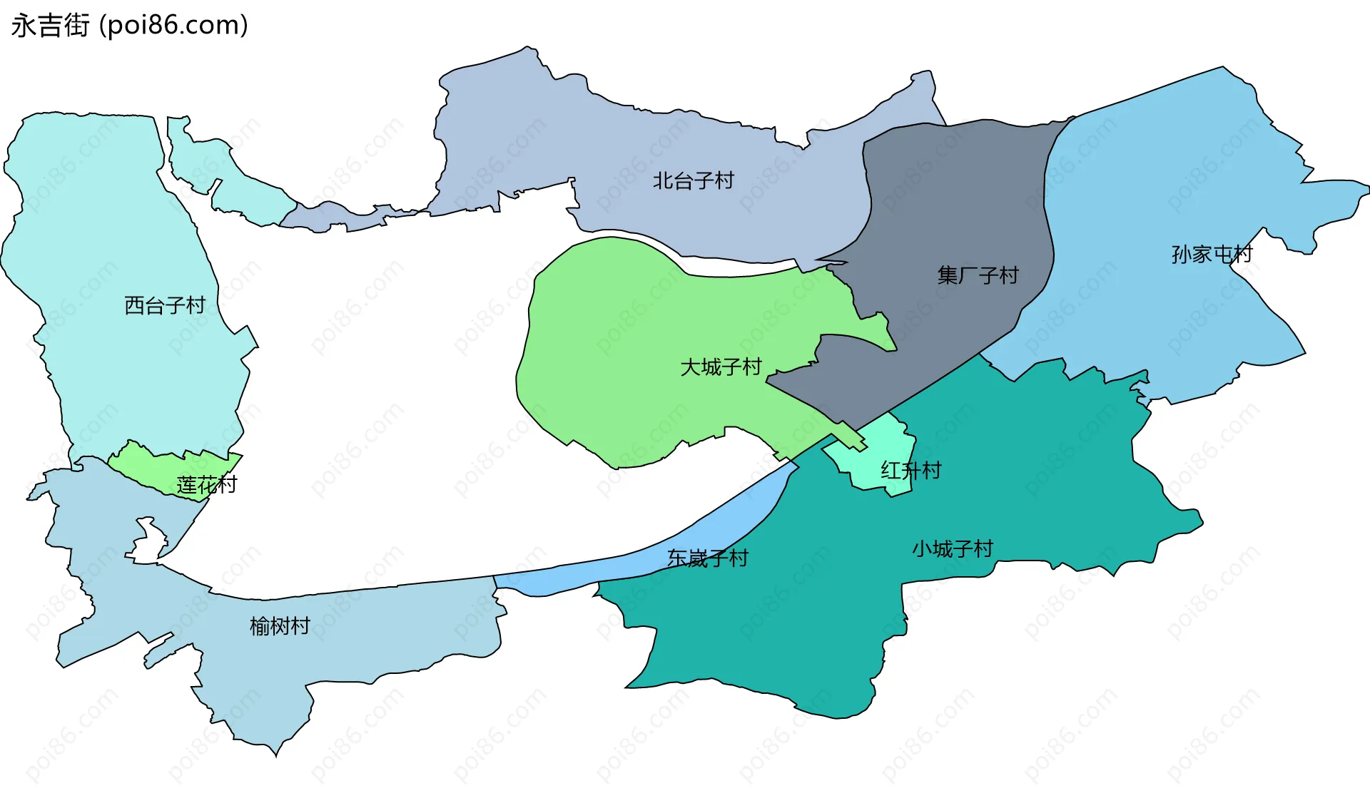永吉街边界地图(五级行政区划)
