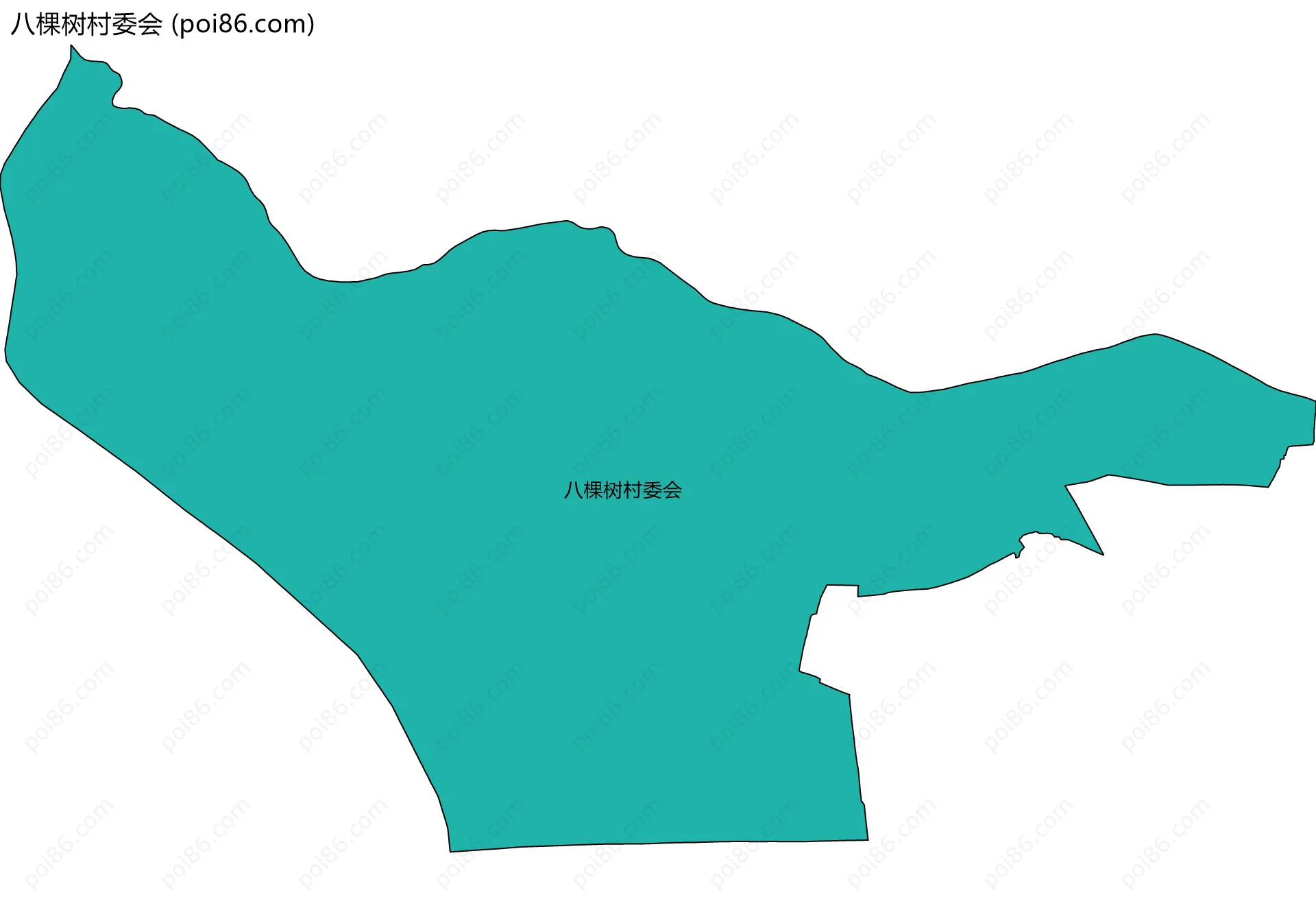 八棵树村委会边界地图