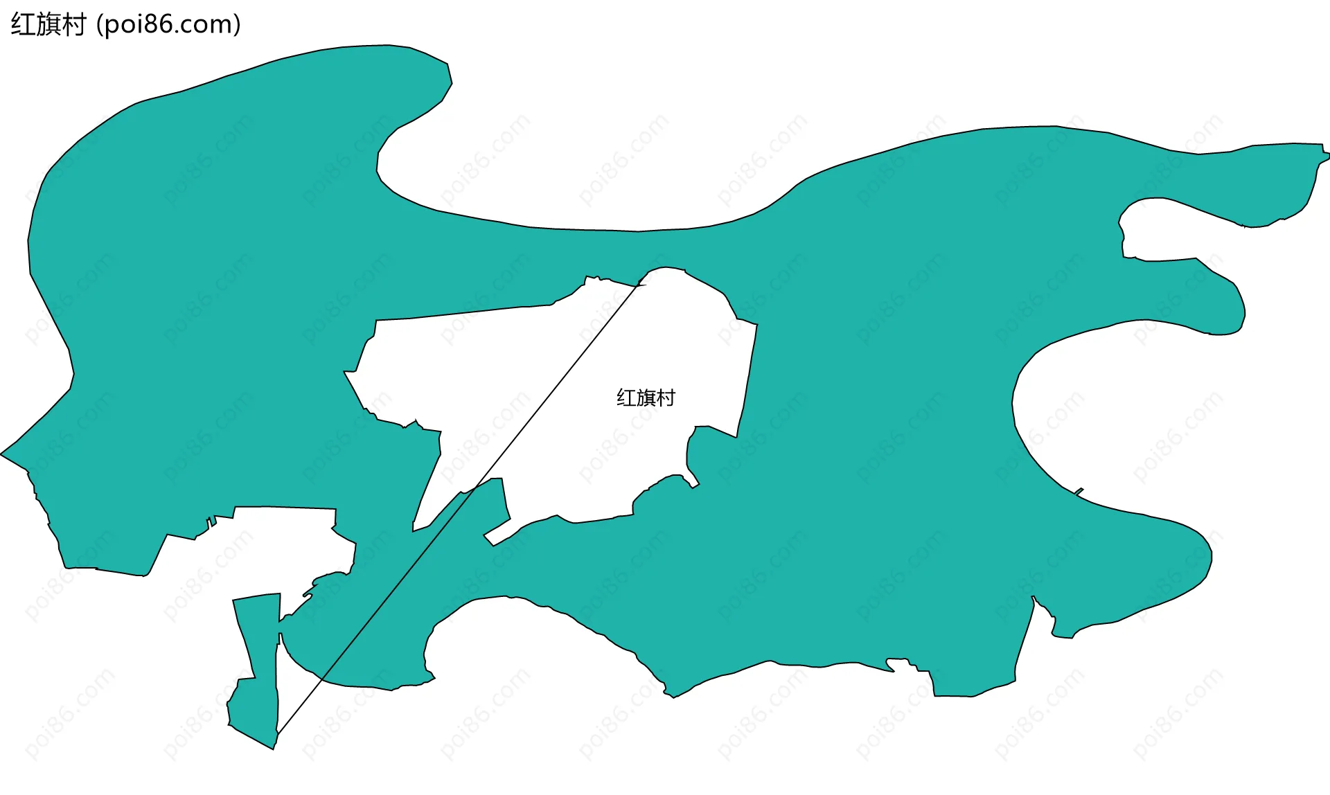 红旗村边界地图