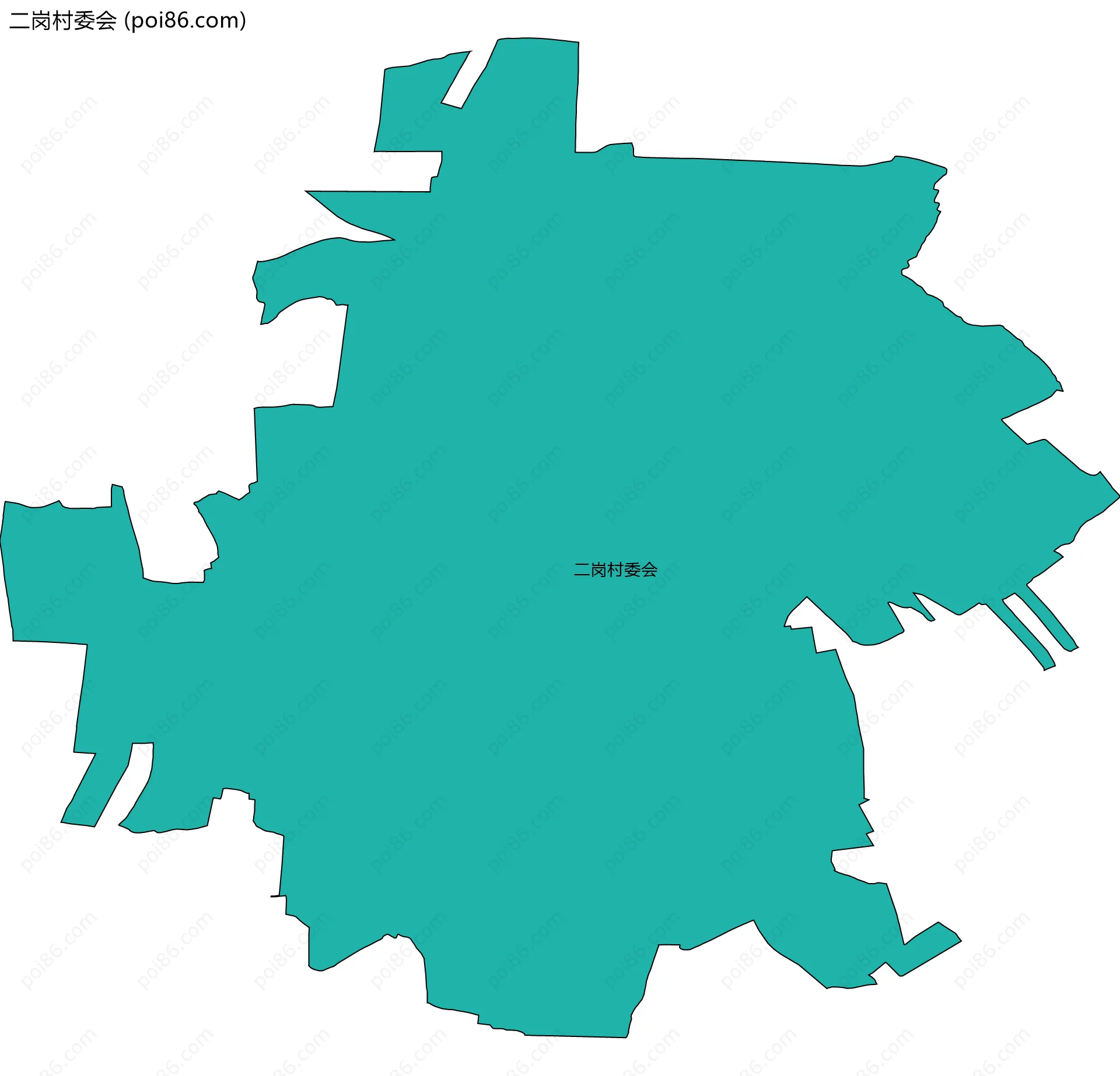 二岗村委会边界地图