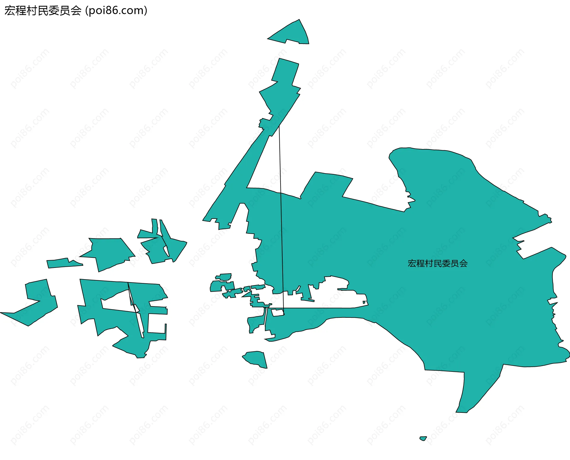 宏程村民委员会边界地图