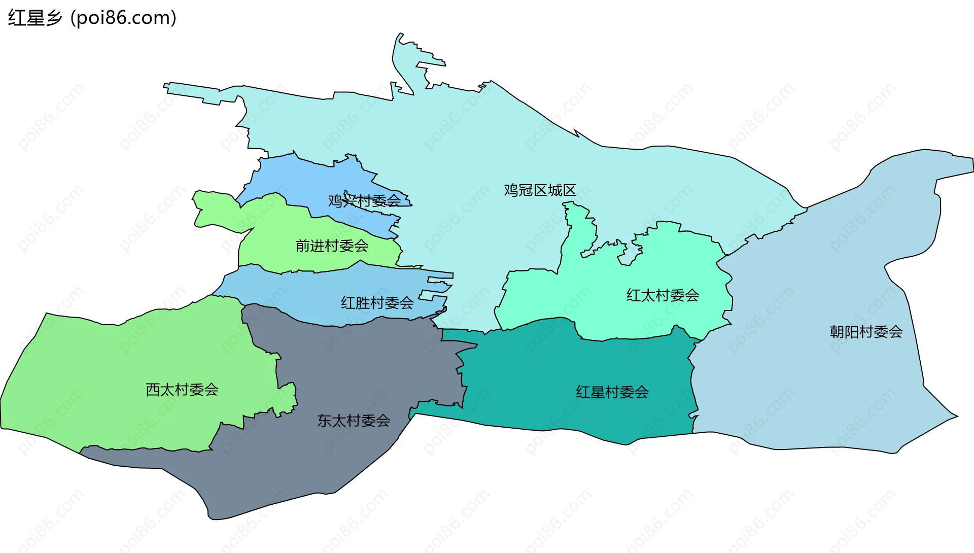红星乡边界地图(五级行政区划)
