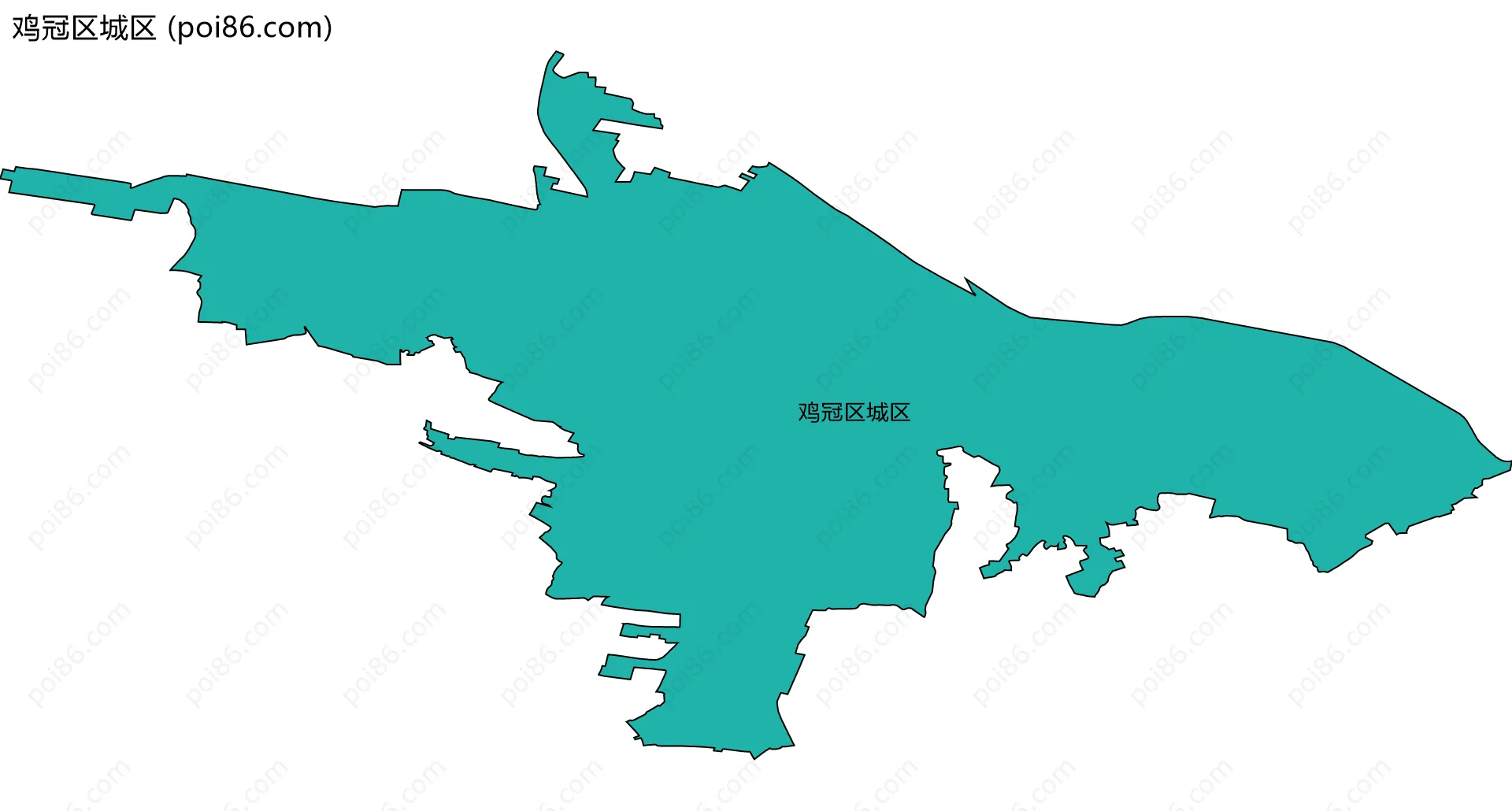 鸡冠区城区边界地图