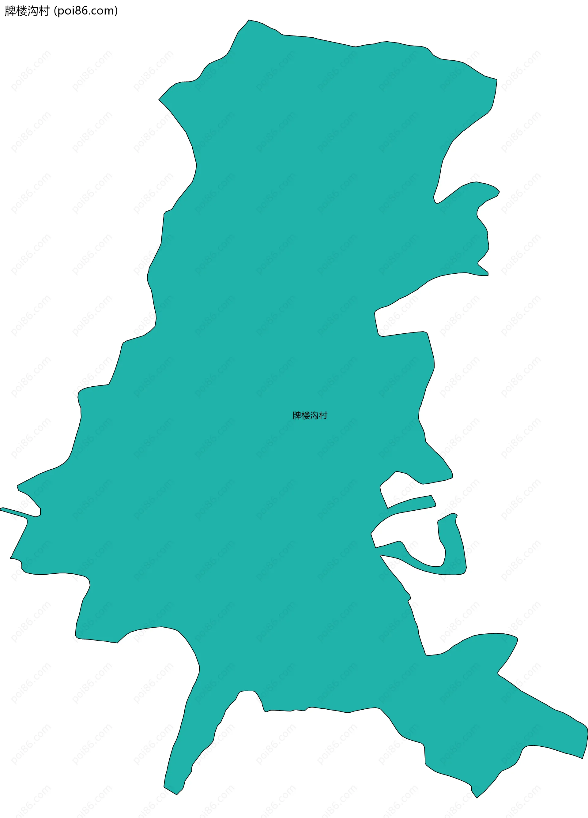 牌楼沟村边界地图