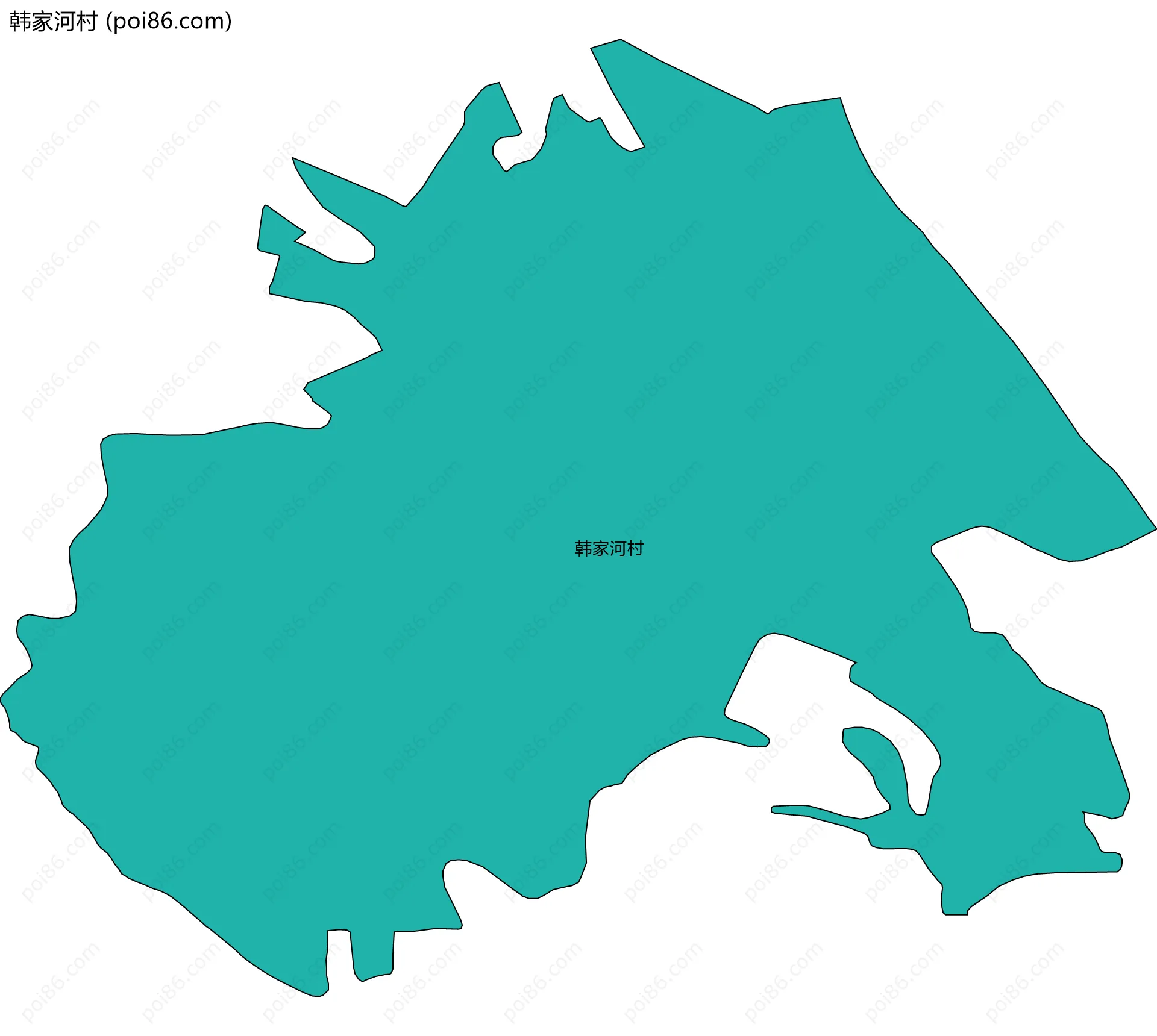 韩家河村边界地图