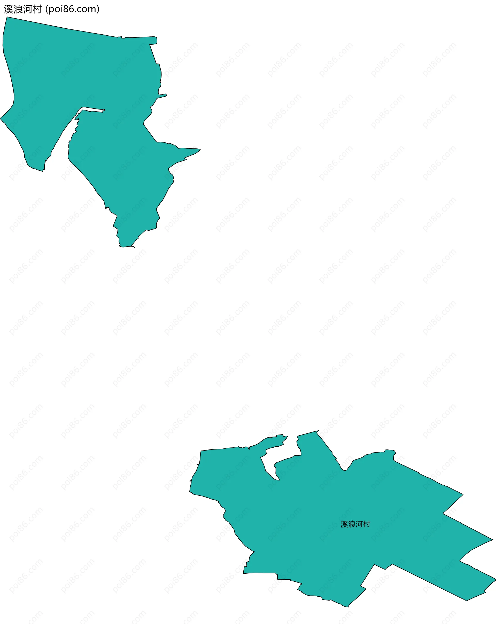 溪浪河村边界地图