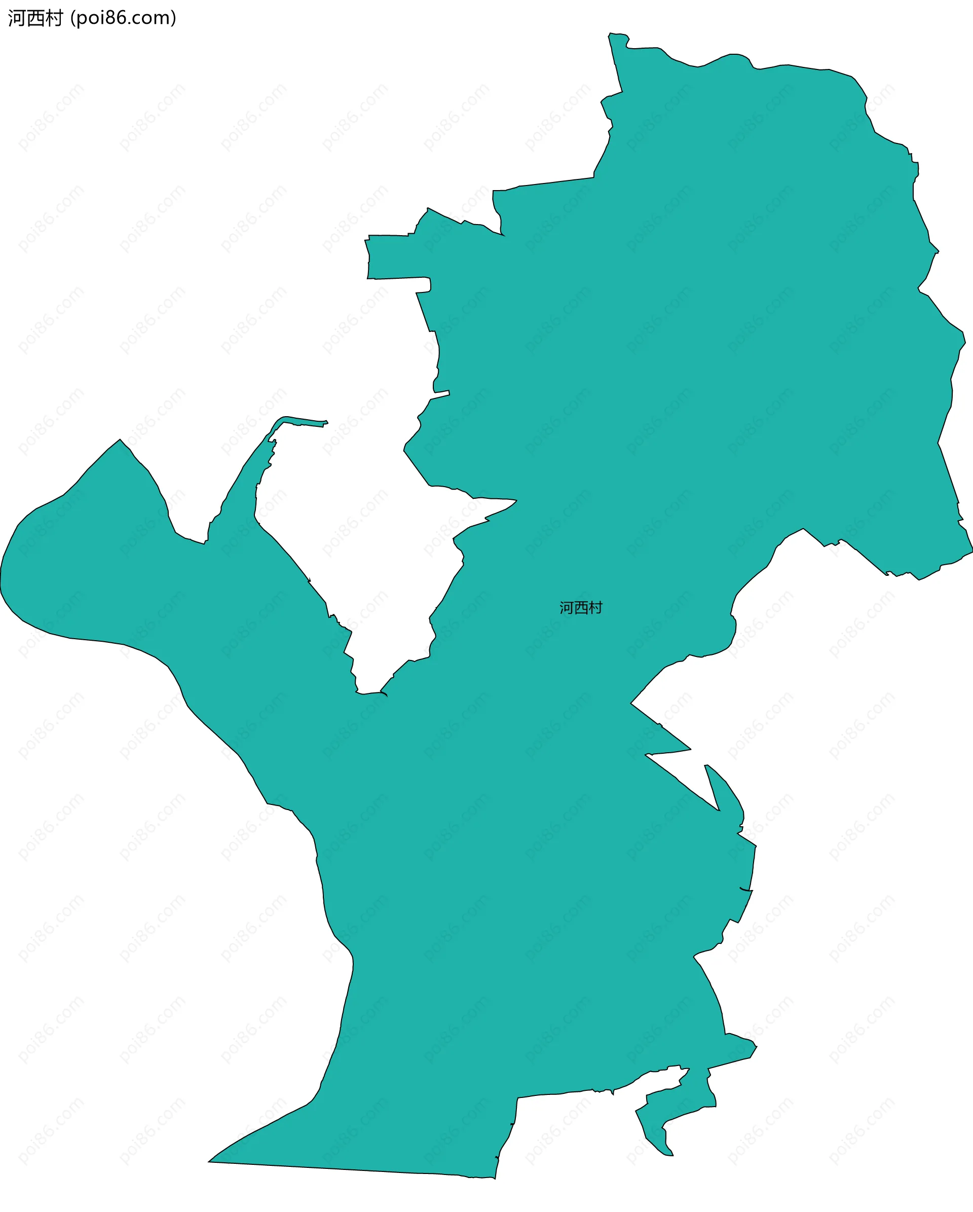 河西村边界地图