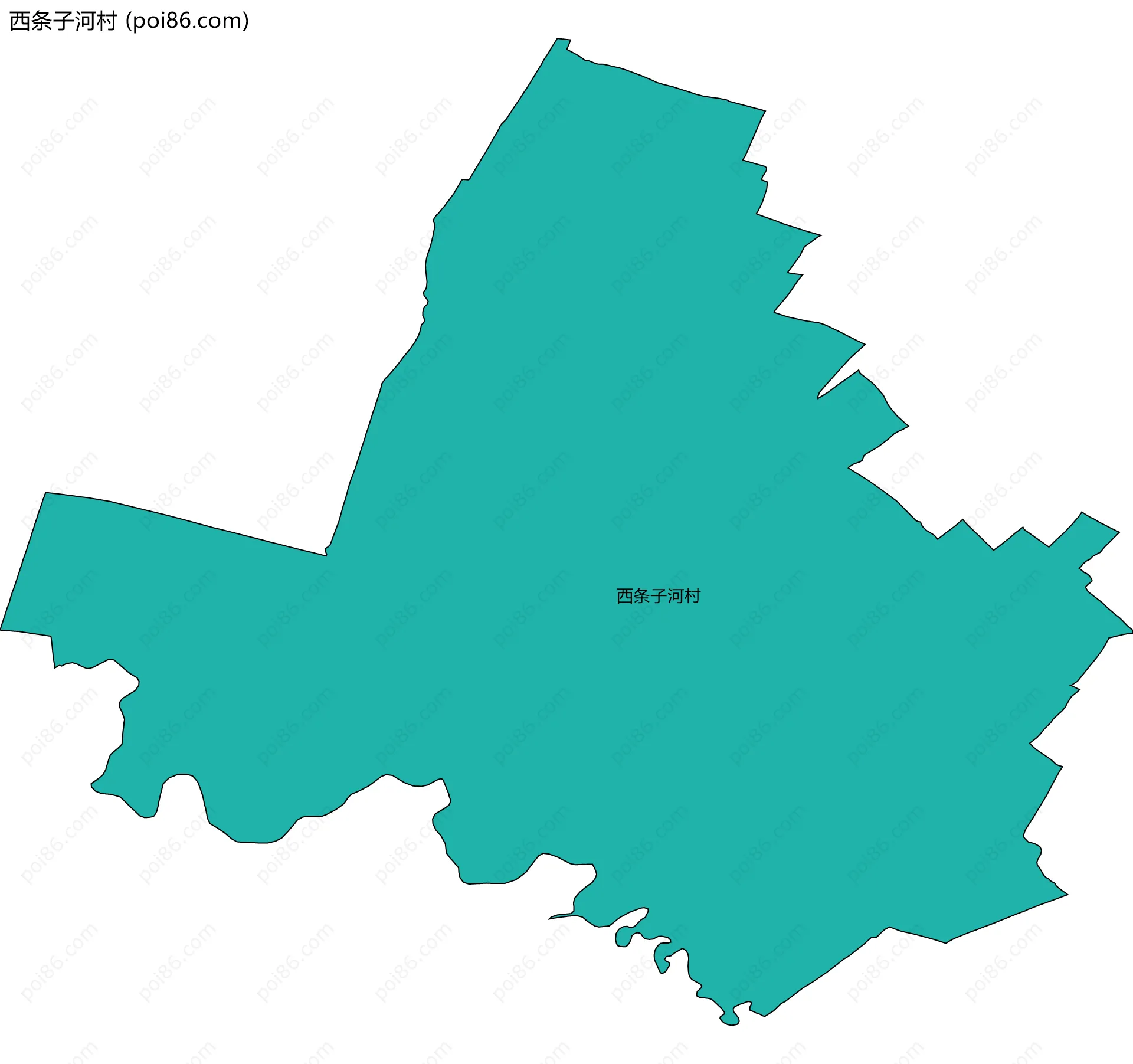 西条子河村边界地图