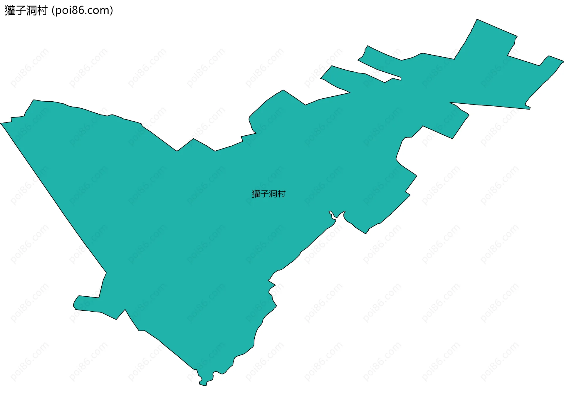 獾子洞村边界地图