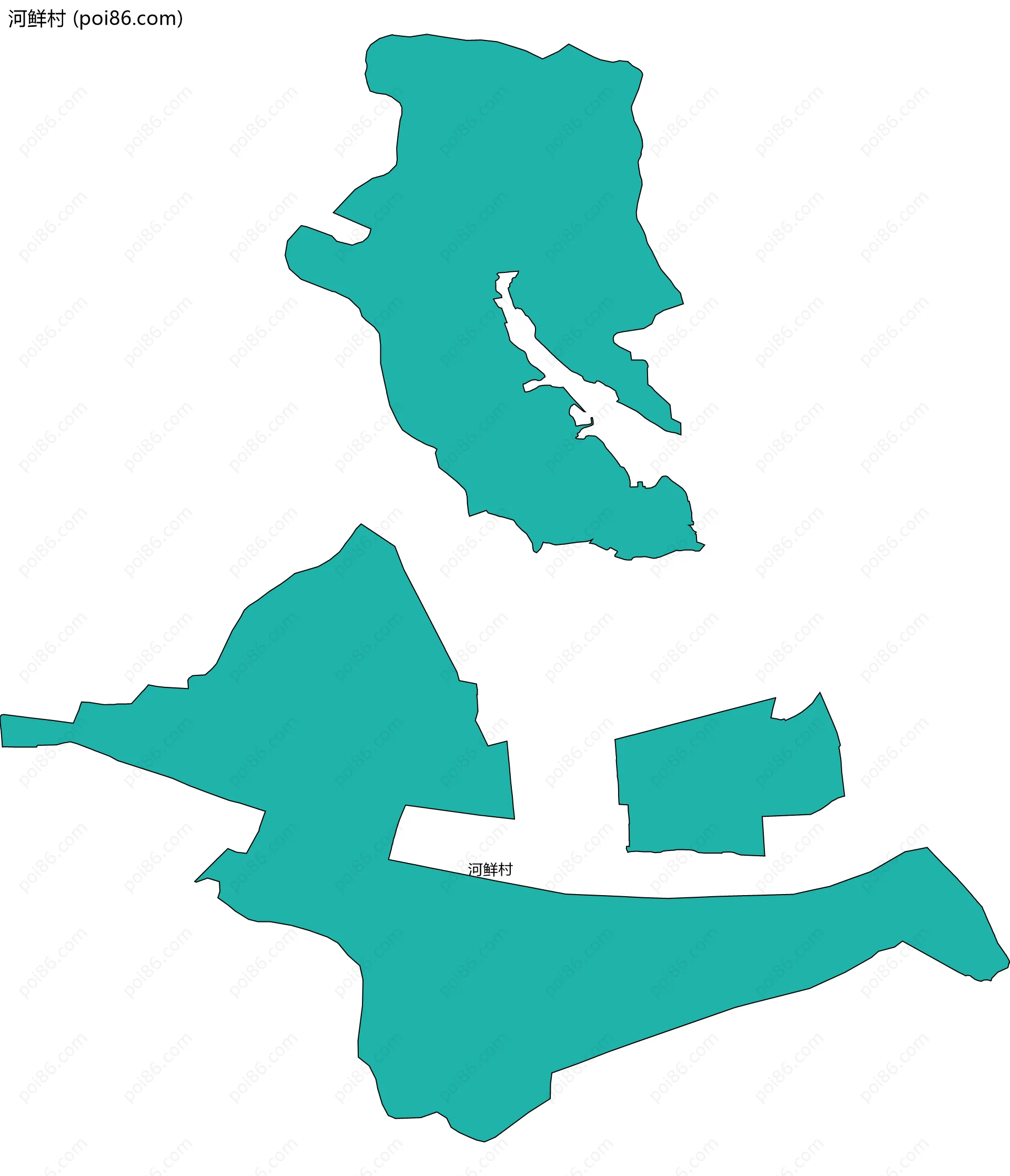 河鲜村边界地图