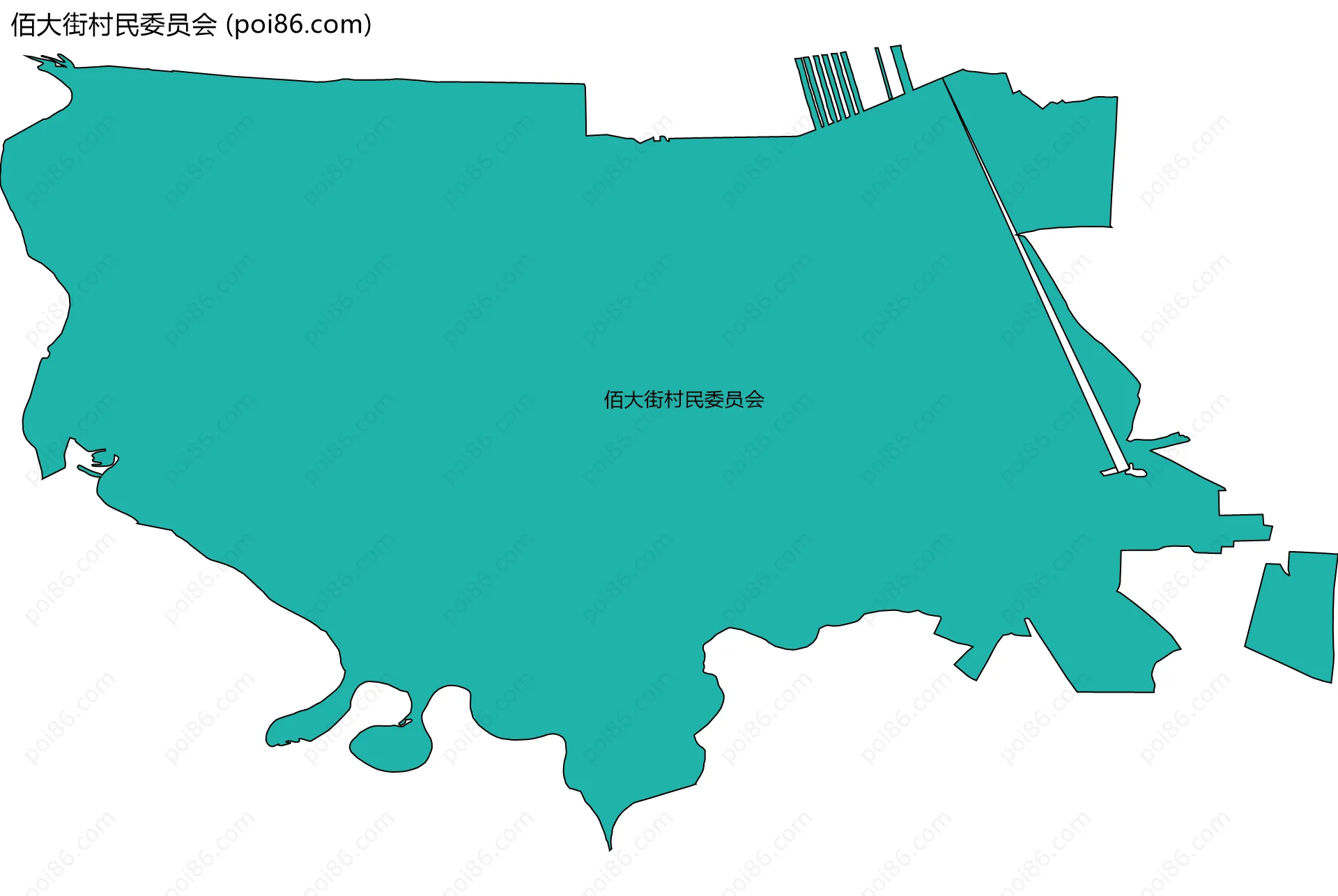 佰大街村民委员会边界地图