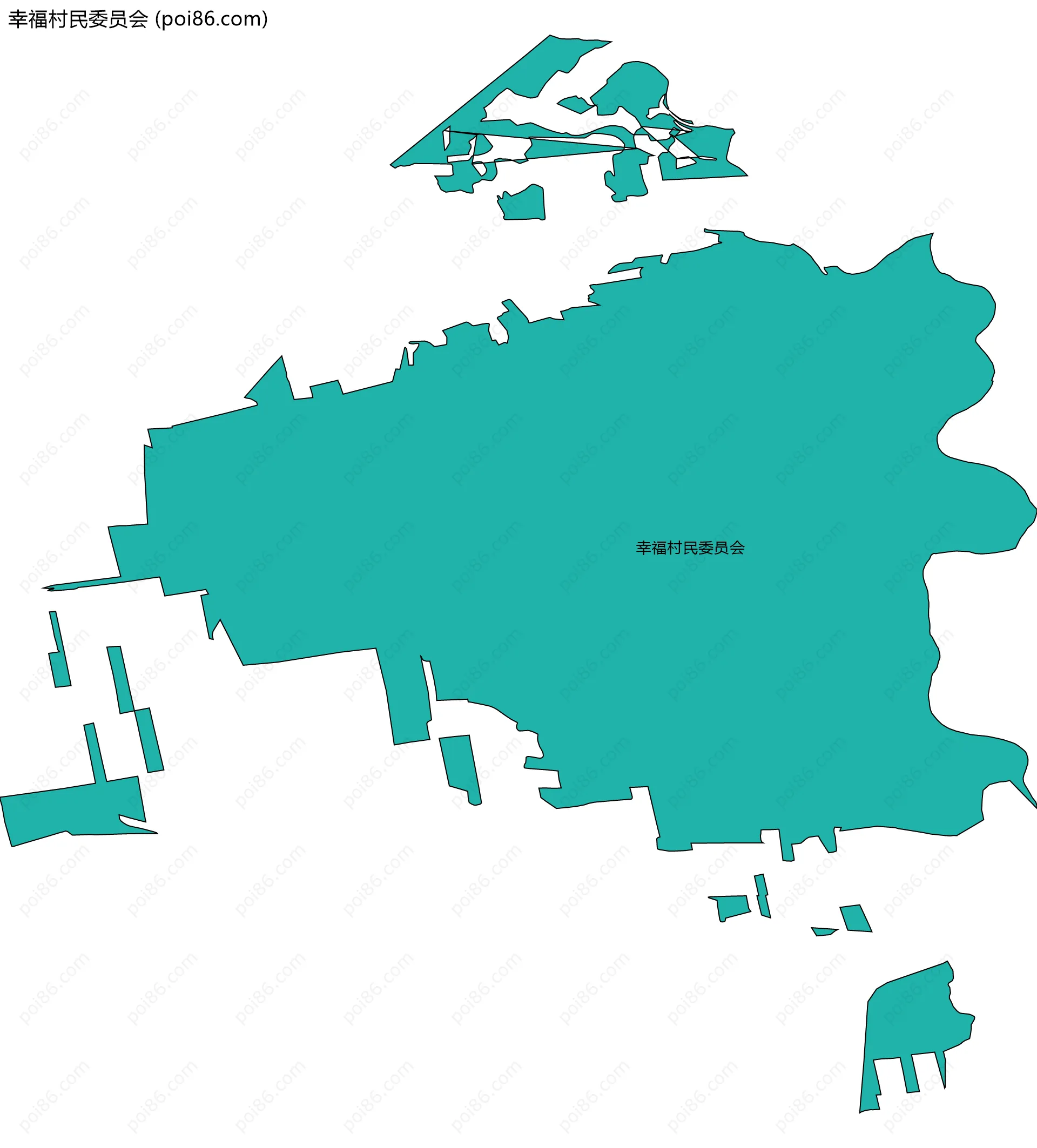 幸福村民委员会边界地图
