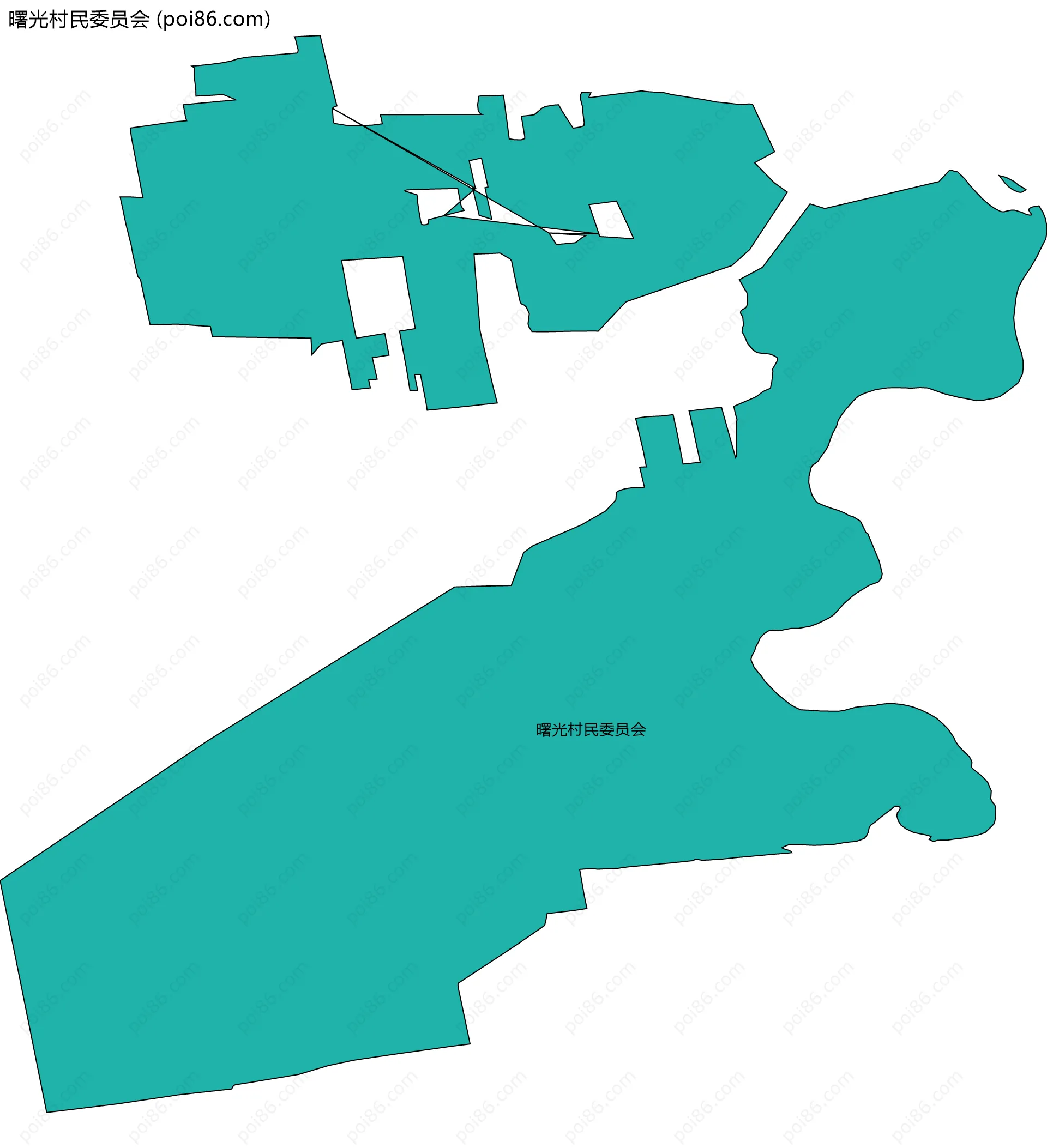 曙光村民委员会边界地图