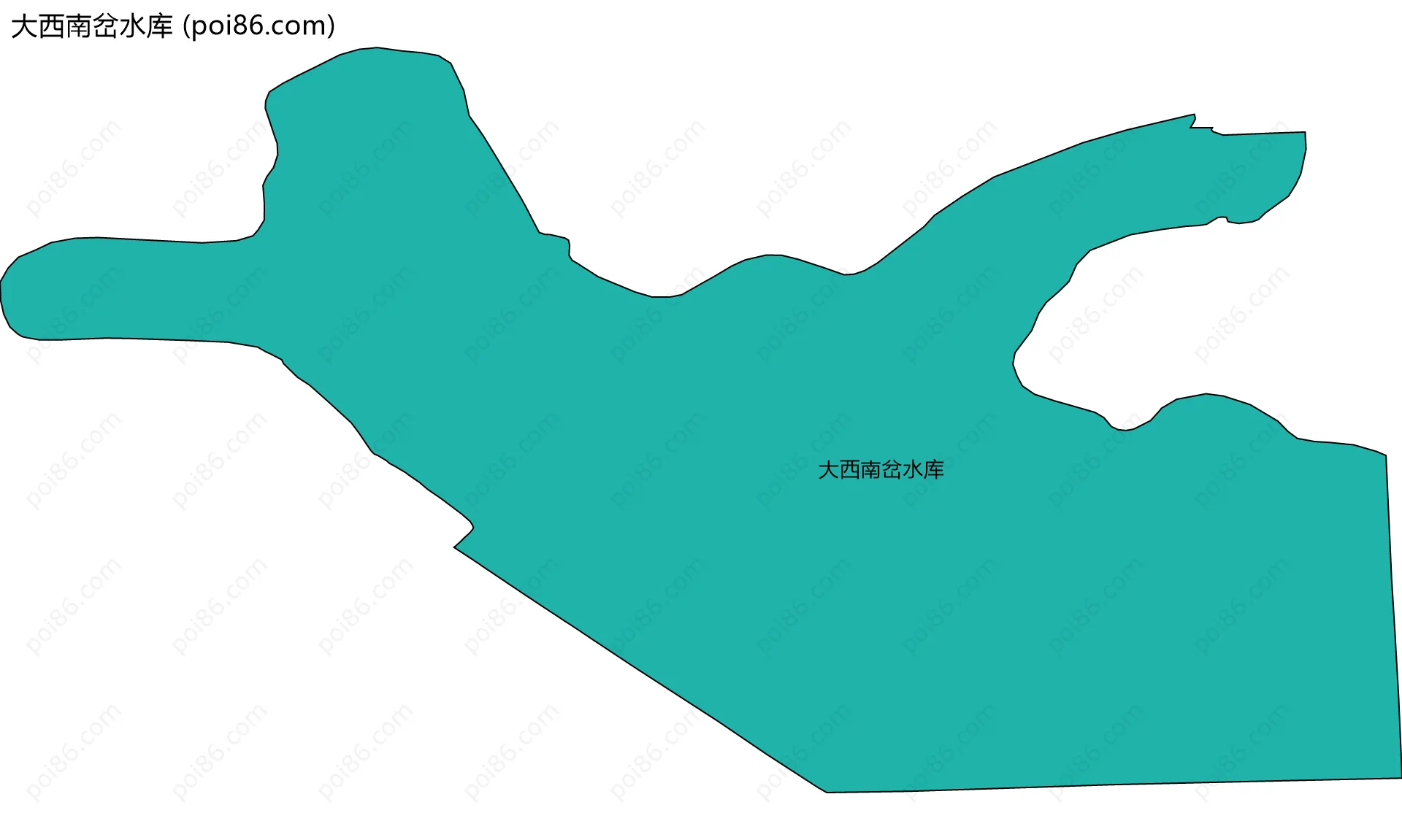 大西南岔水库边界地图