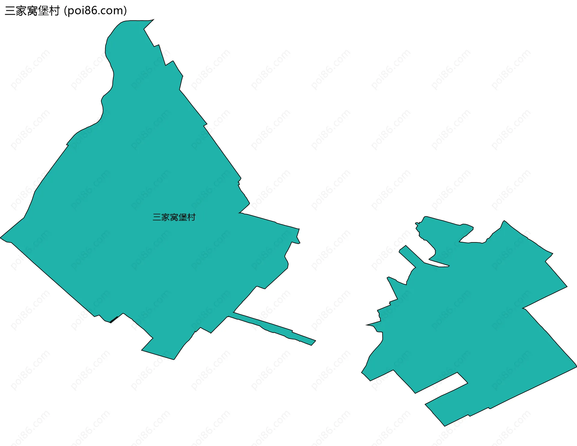 三家窝堡村边界地图