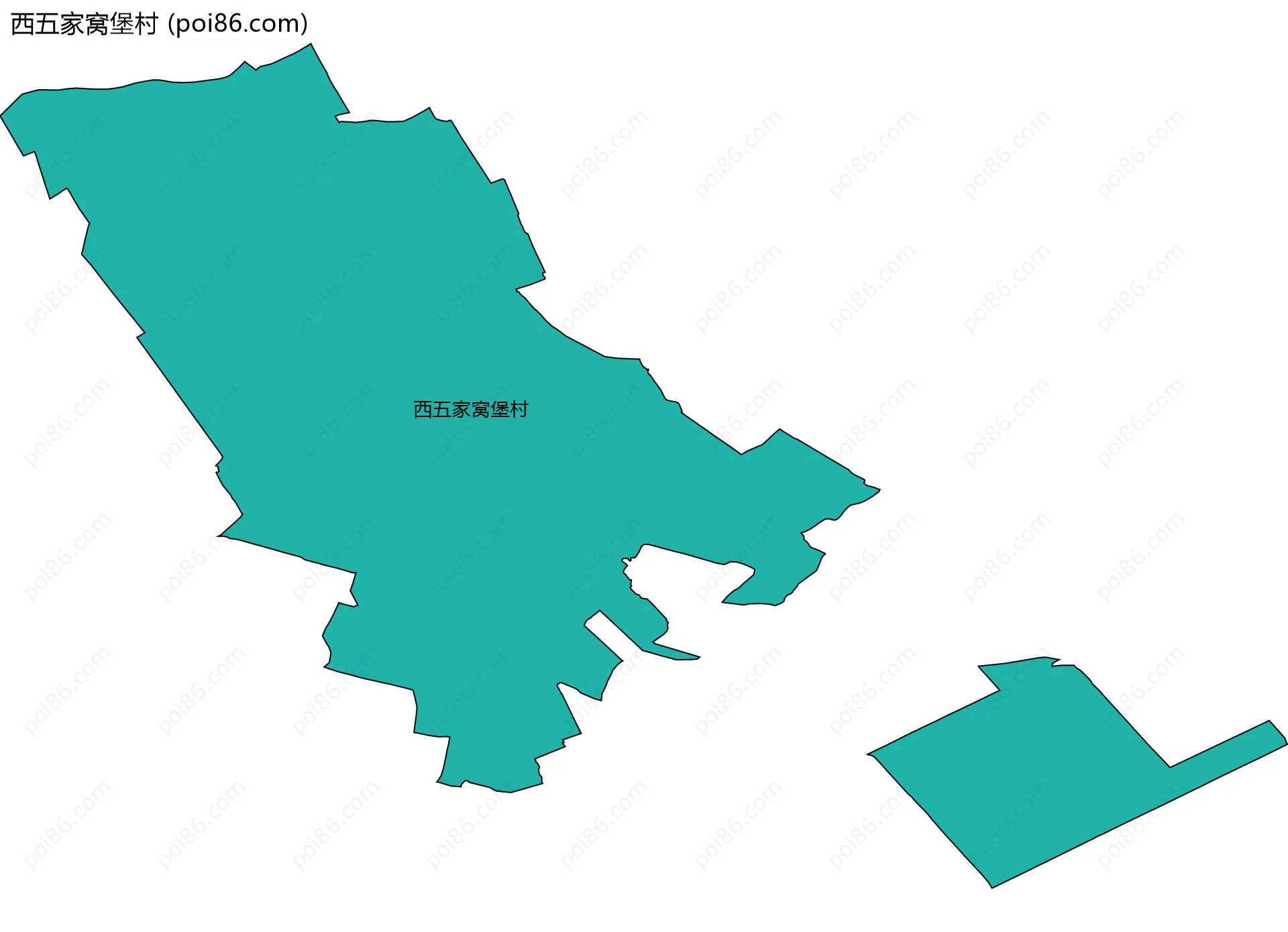 西五家窝堡村边界地图