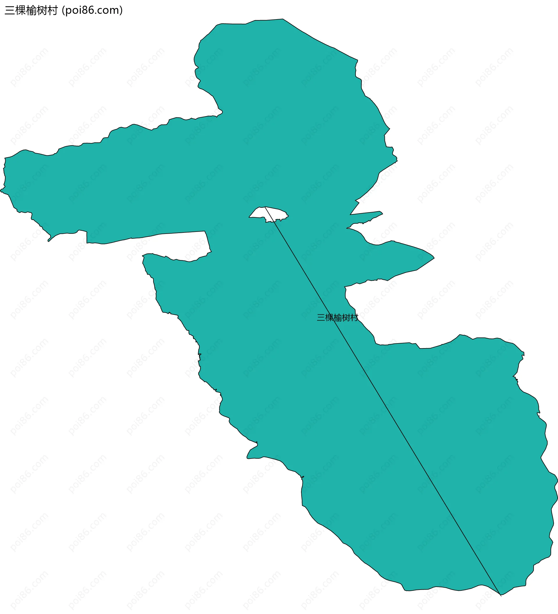 三棵榆树村边界地图