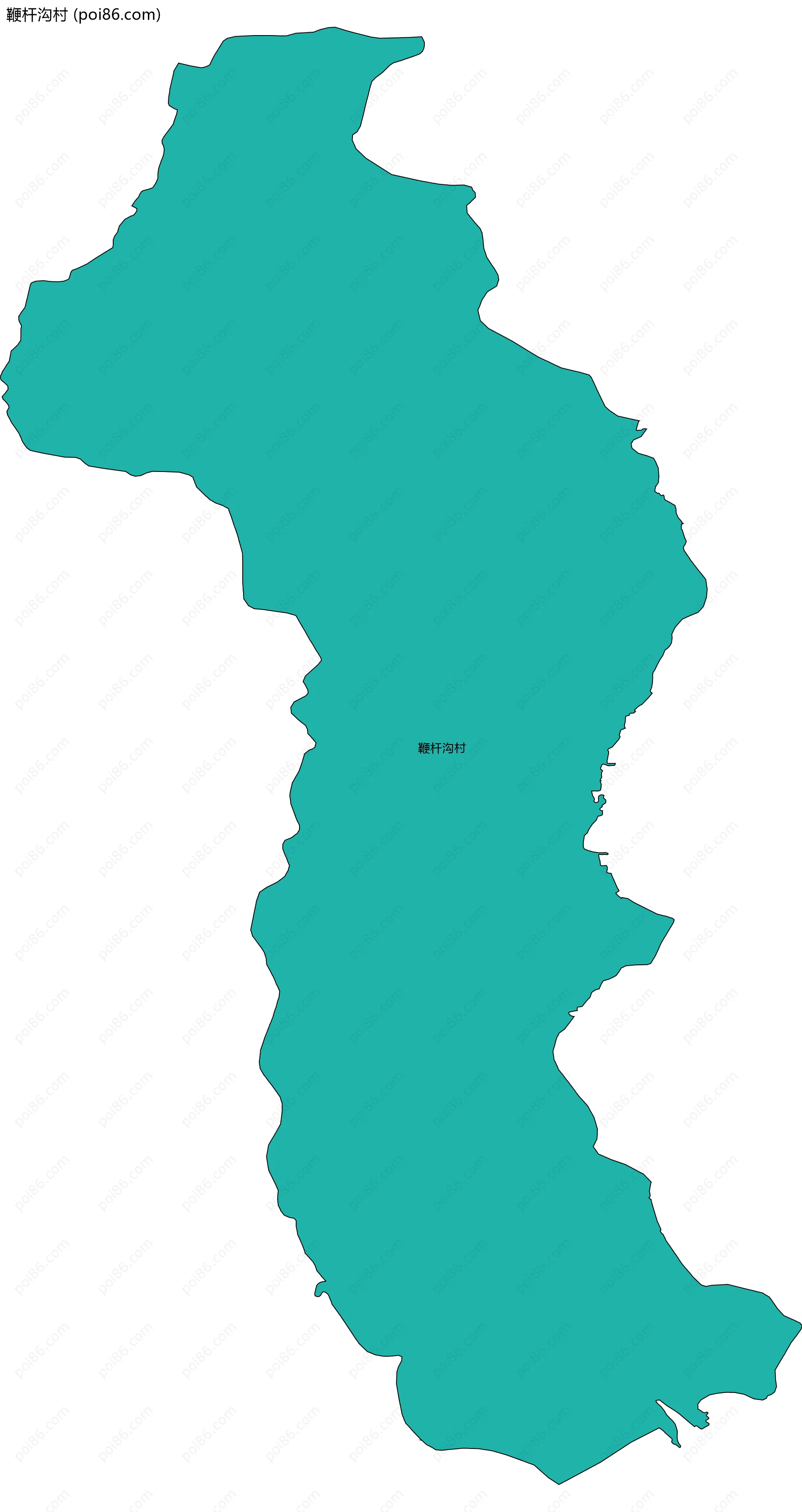 鞭杆沟村边界地图
