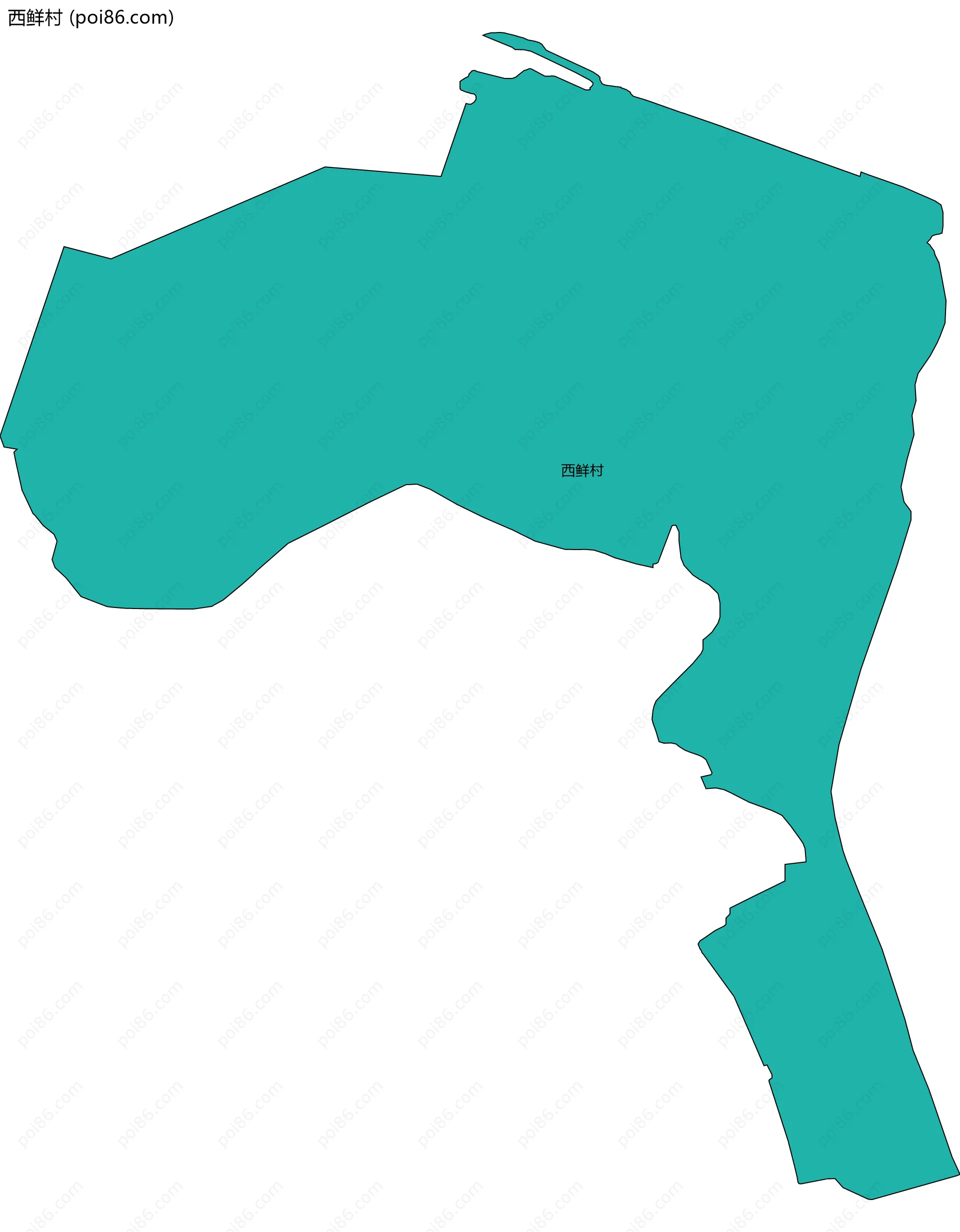 西鲜村边界地图