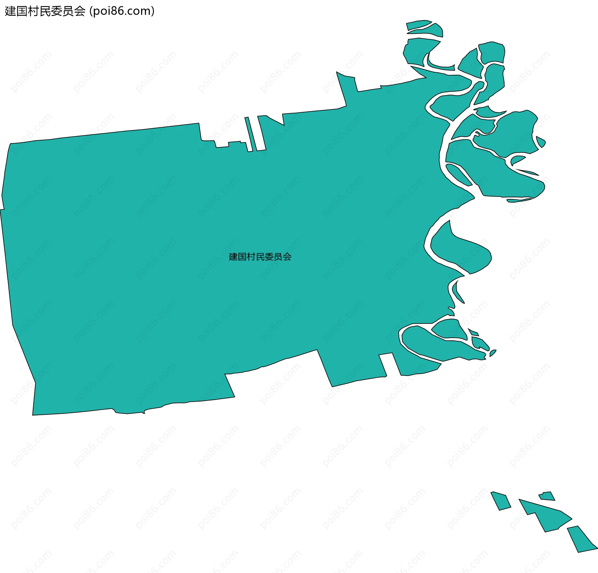 建国村民委员会边界地图