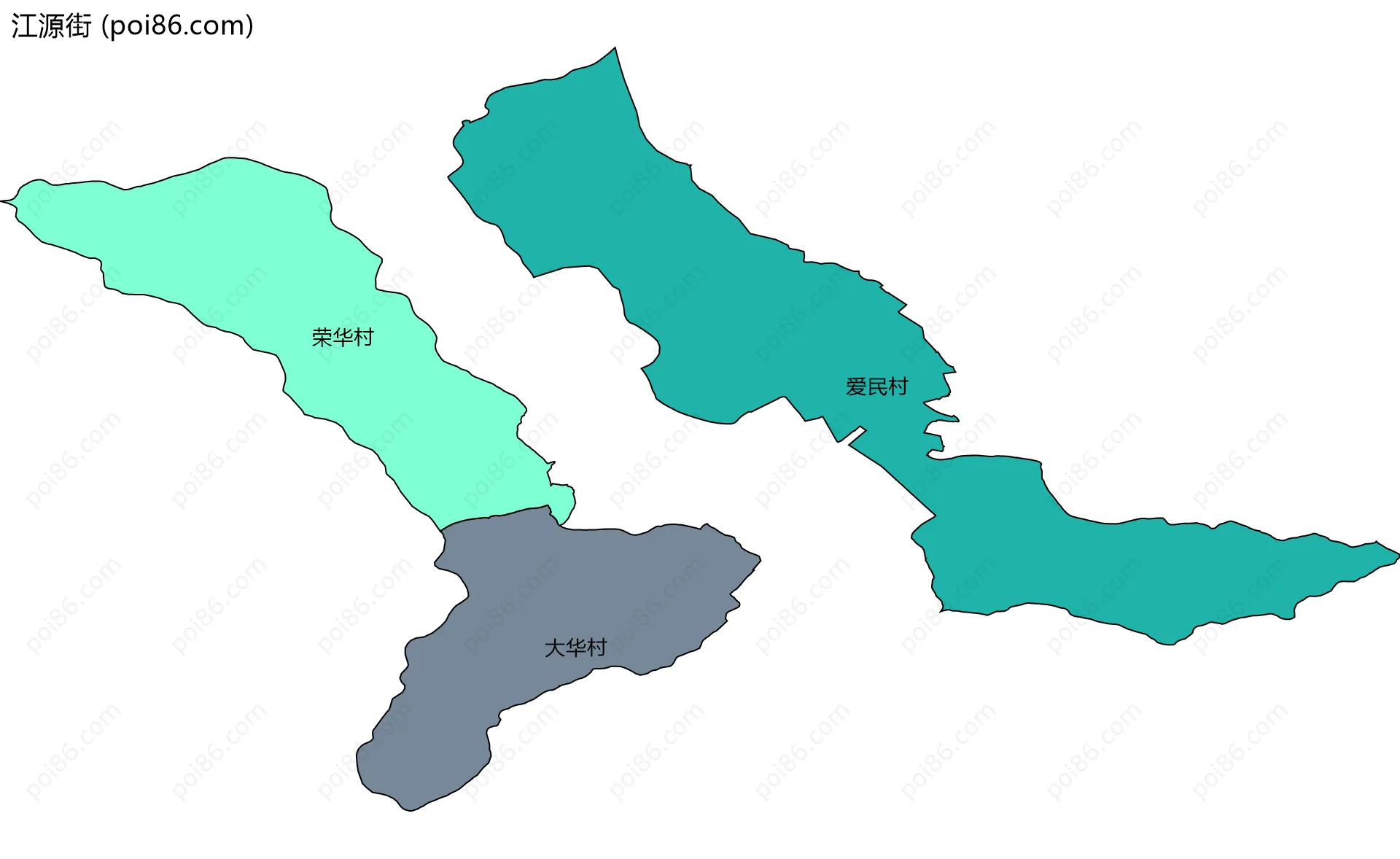 江源街边界地图(五级行政区划)