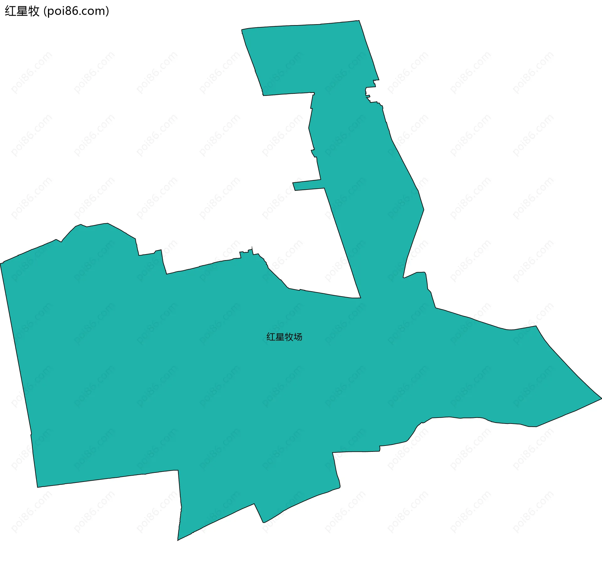 红星牧边界地图(五级行政区划)
