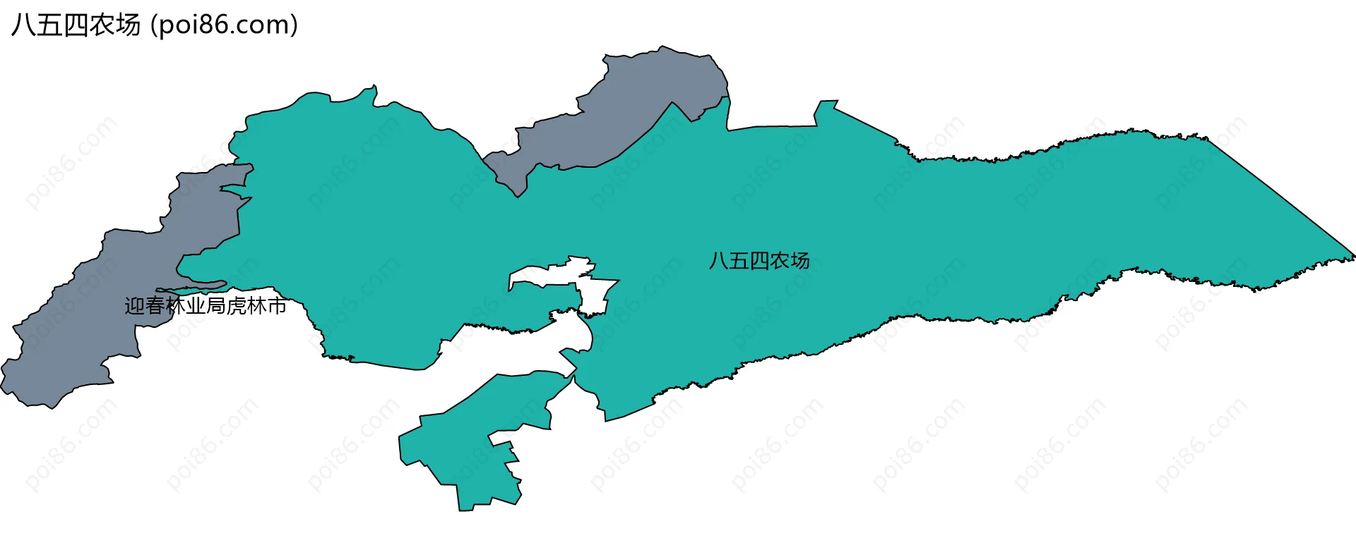 八五四农场边界地图(五级行政区划)