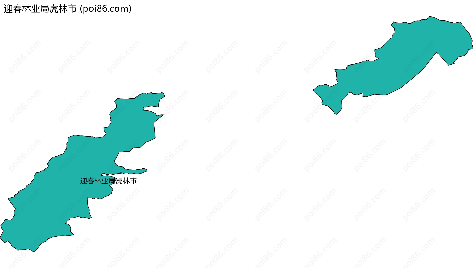 迎春林业局虎林市边界地图