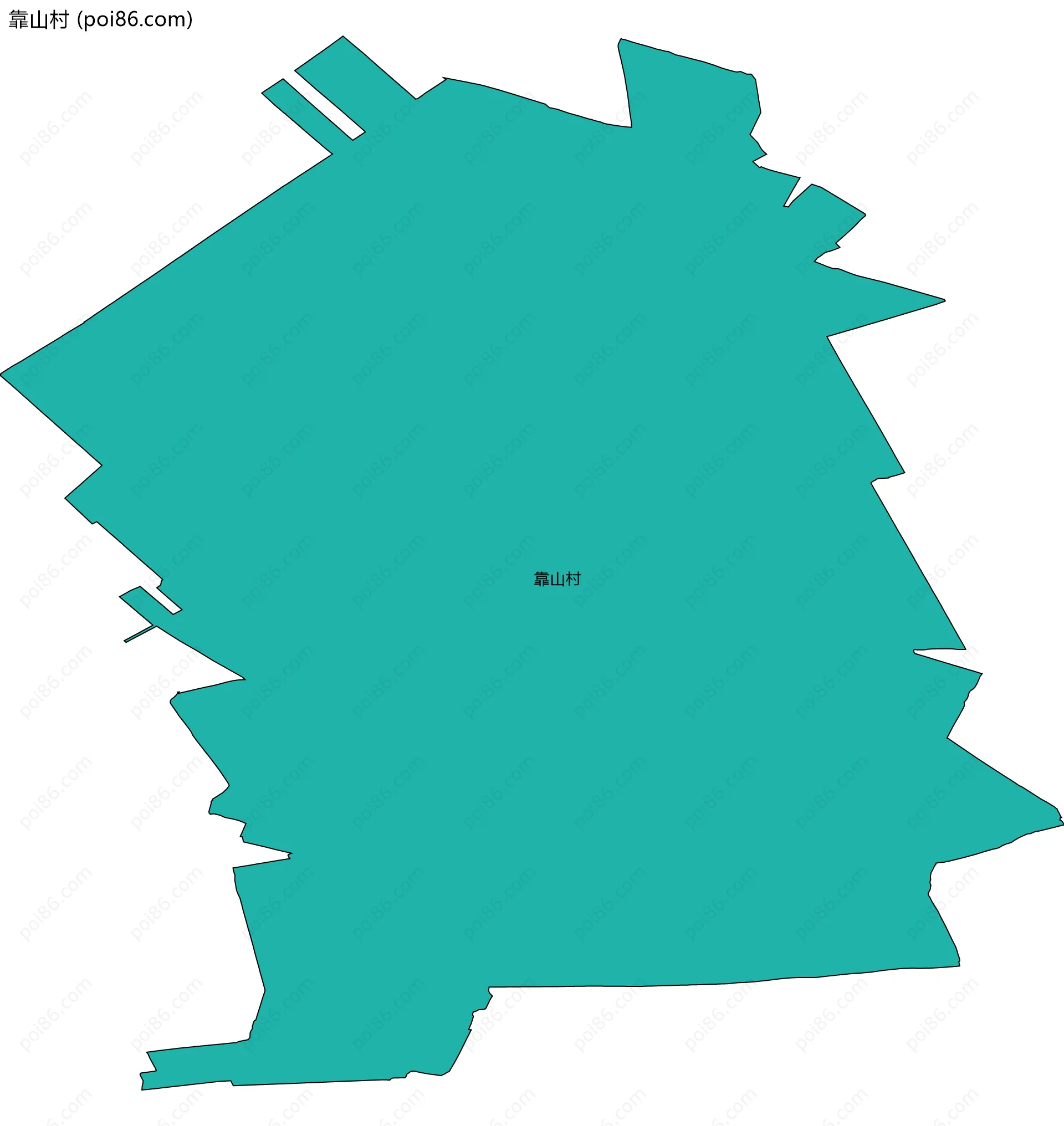 靠山村边界地图