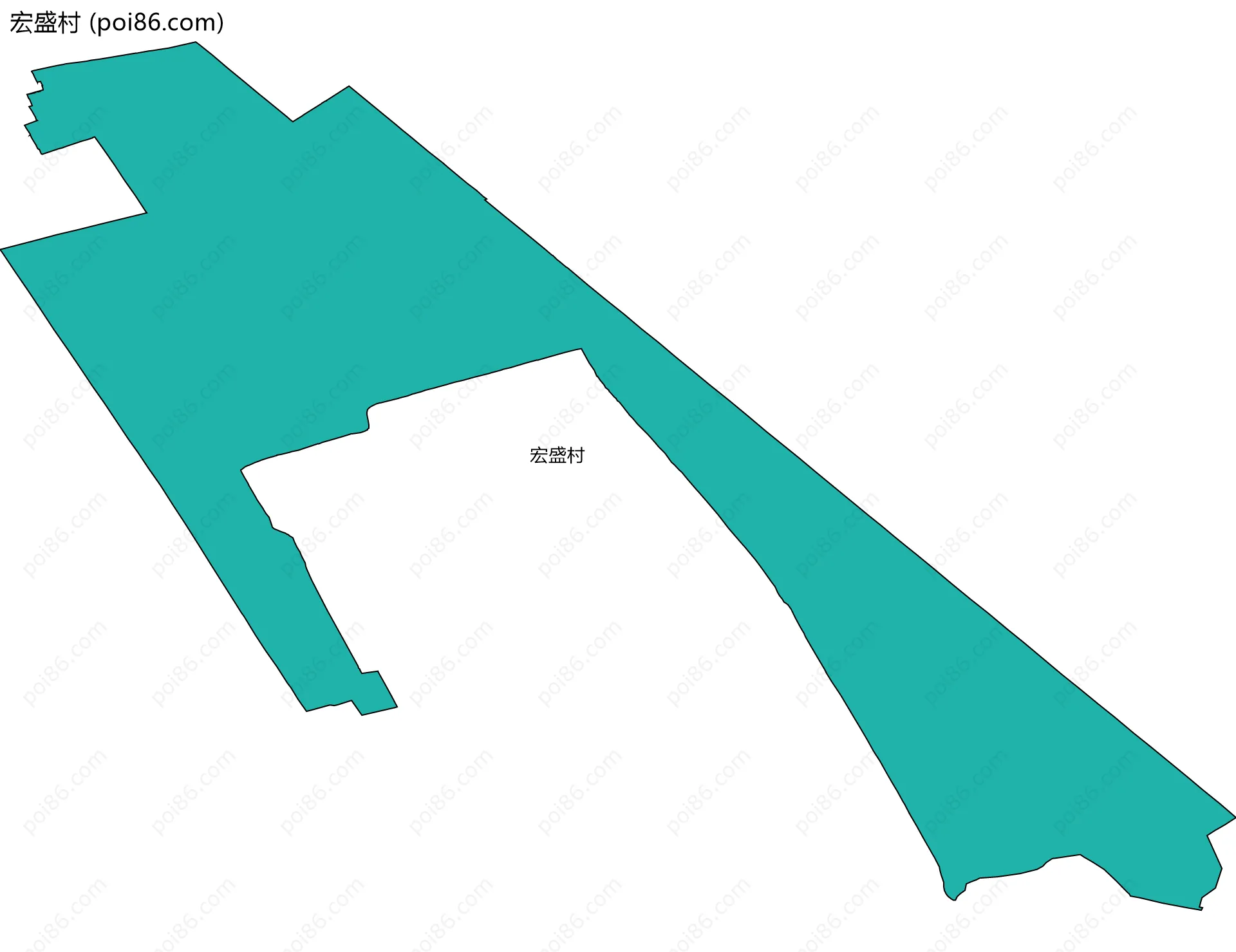 宏盛村边界地图