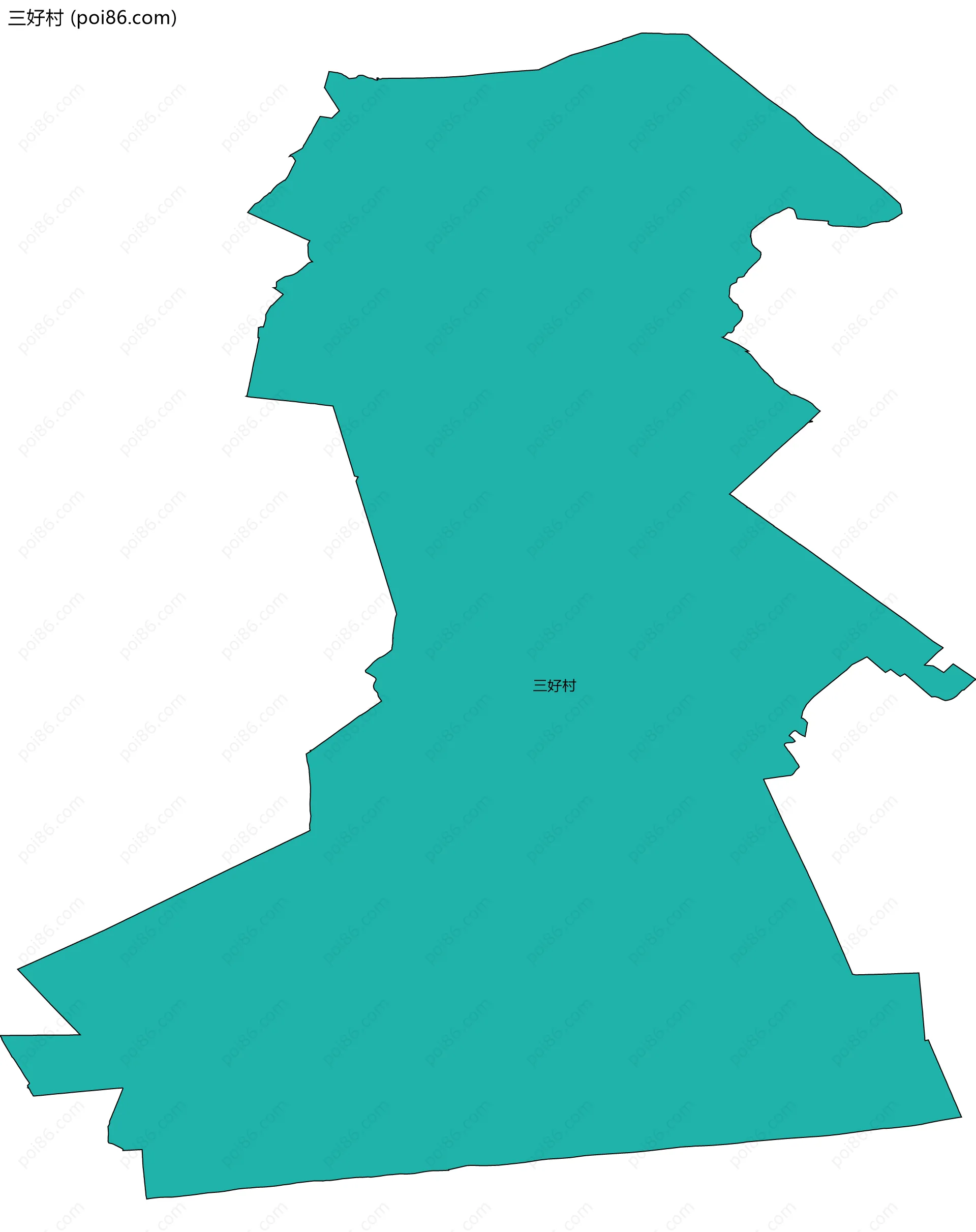 三好村边界地图