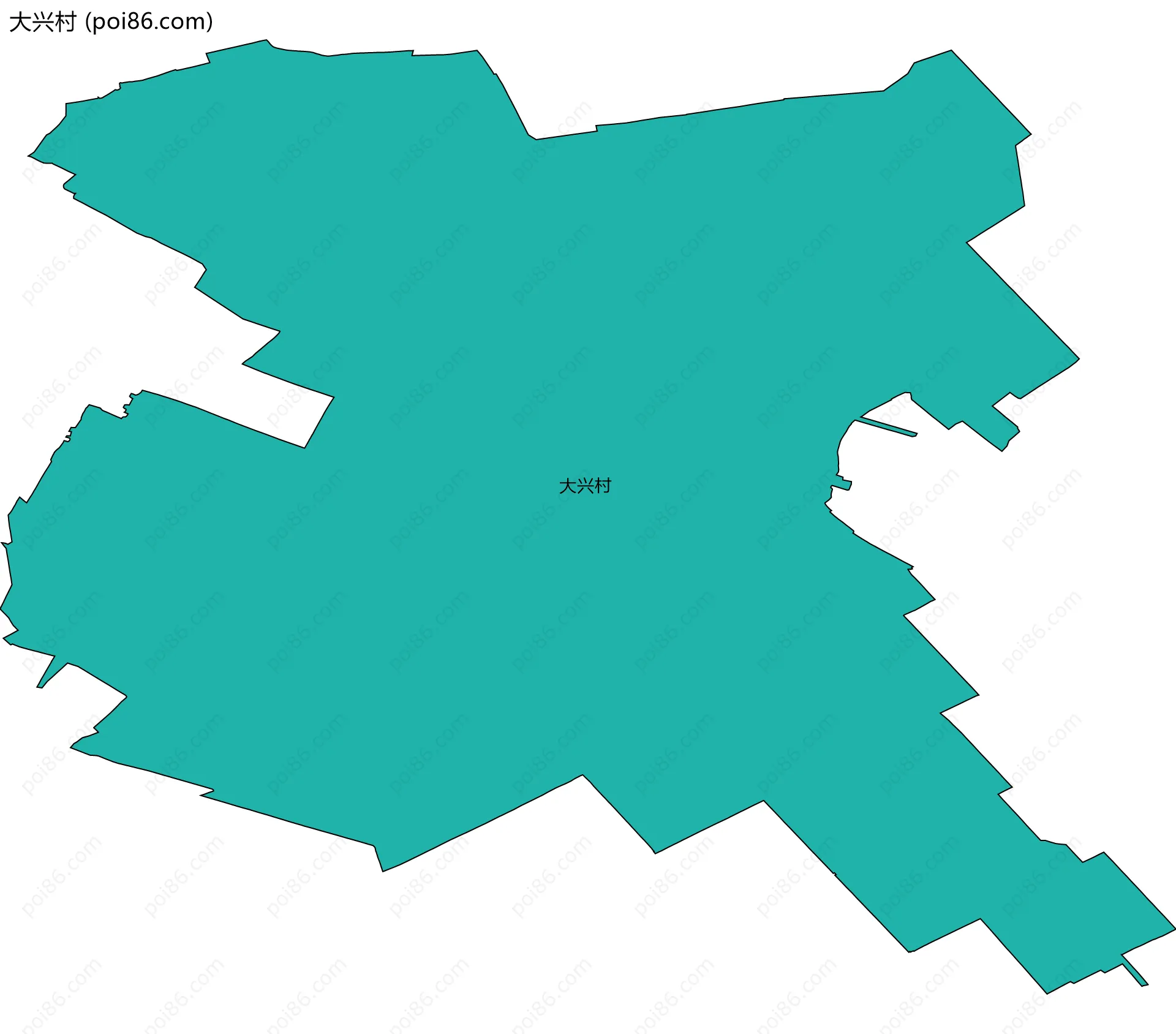 大兴村边界地图