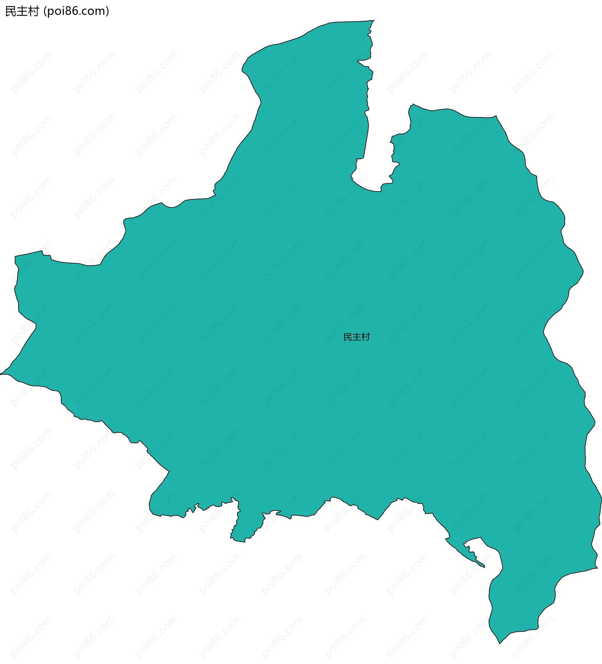 民主村边界地图