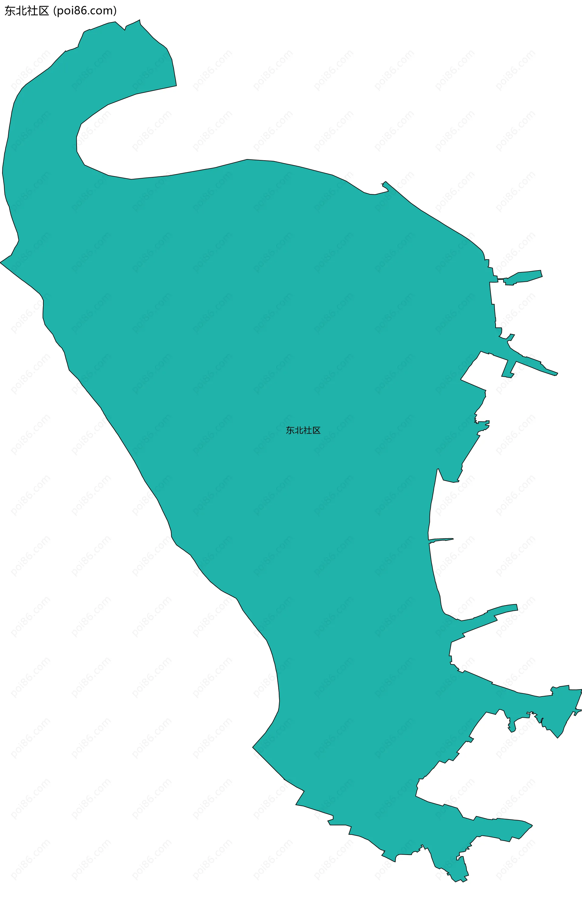 东北社区边界地图