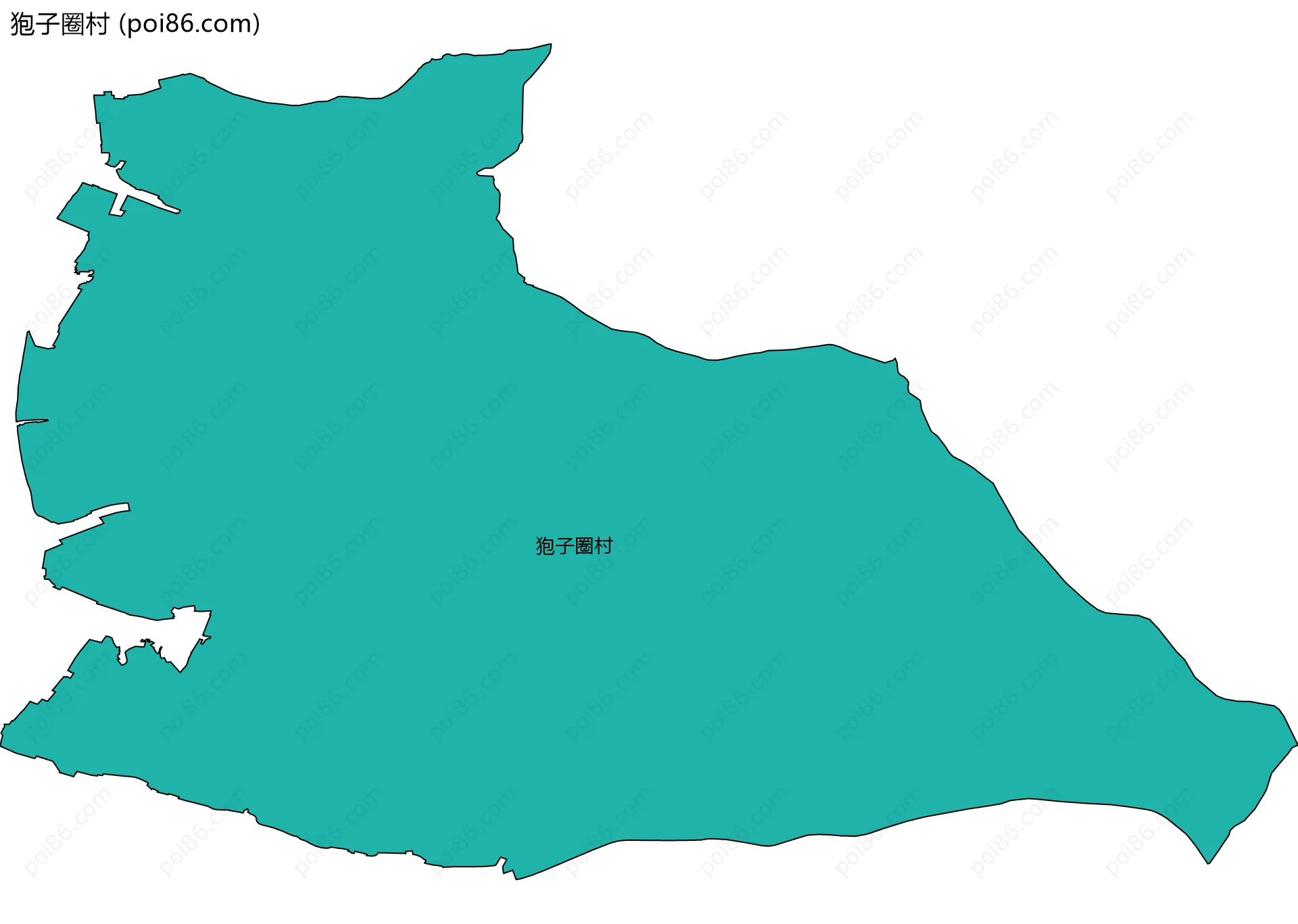 狍子圈村边界地图