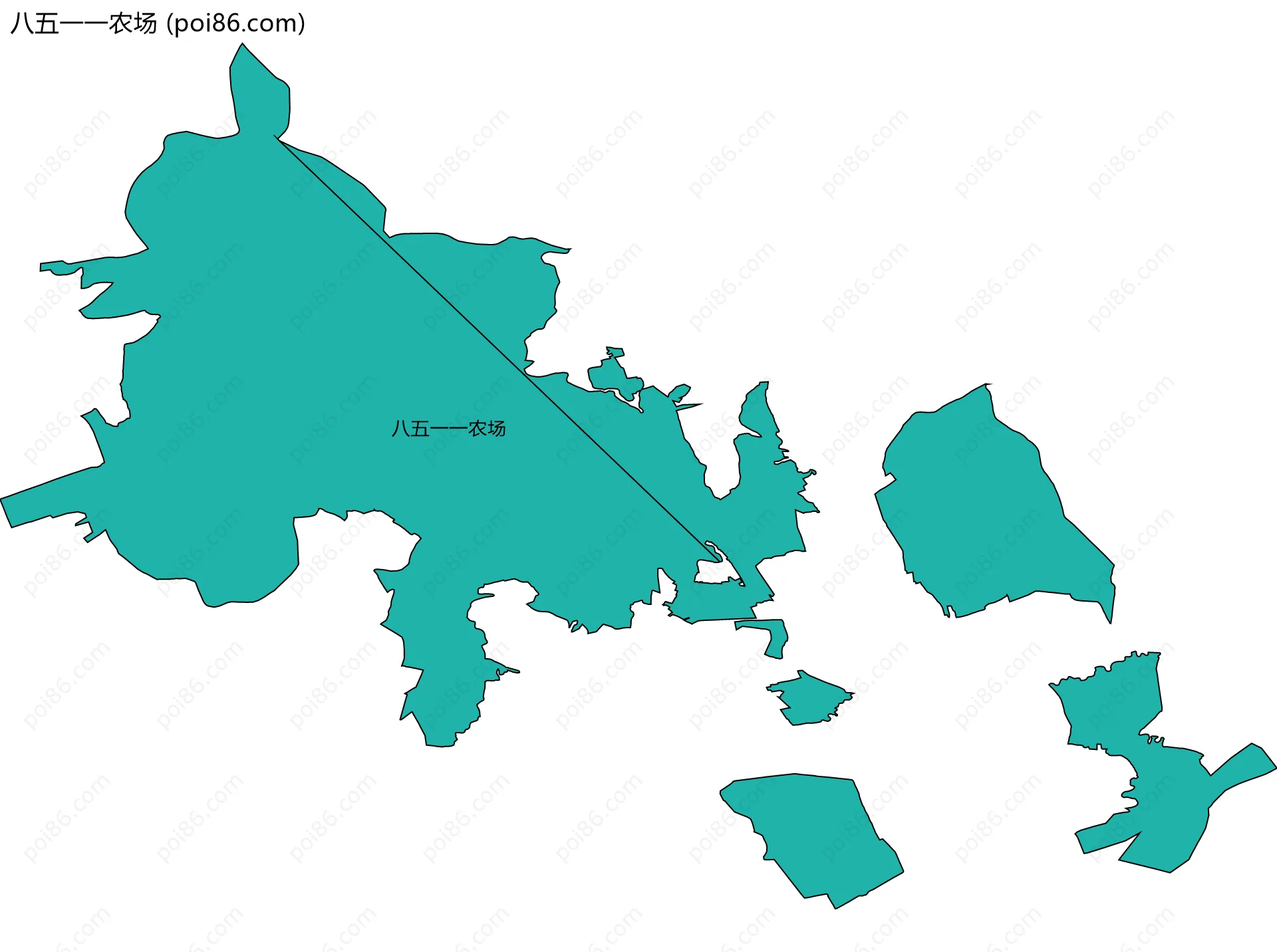 八五一一农场边界地图(五级行政区划)