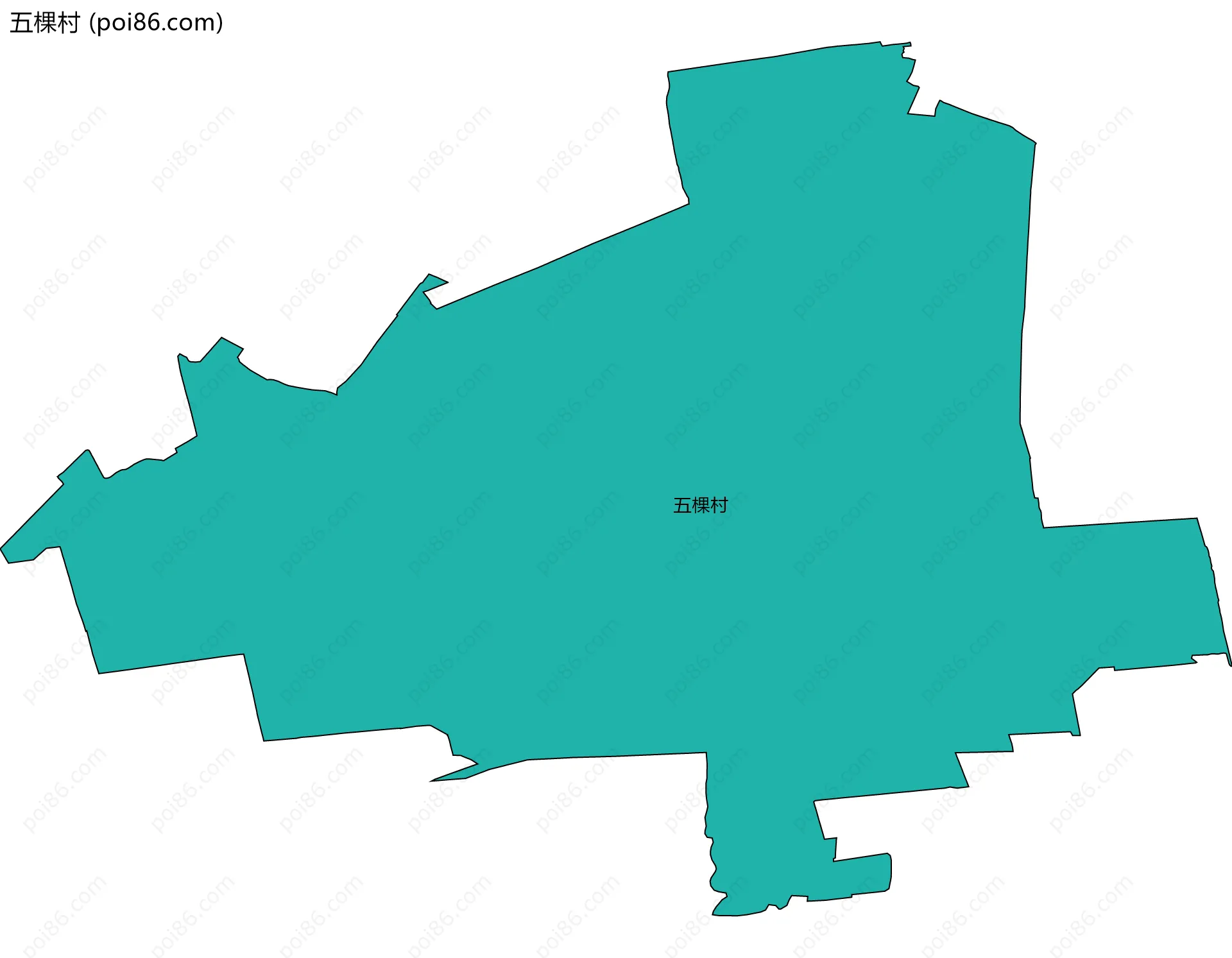 五棵村边界地图