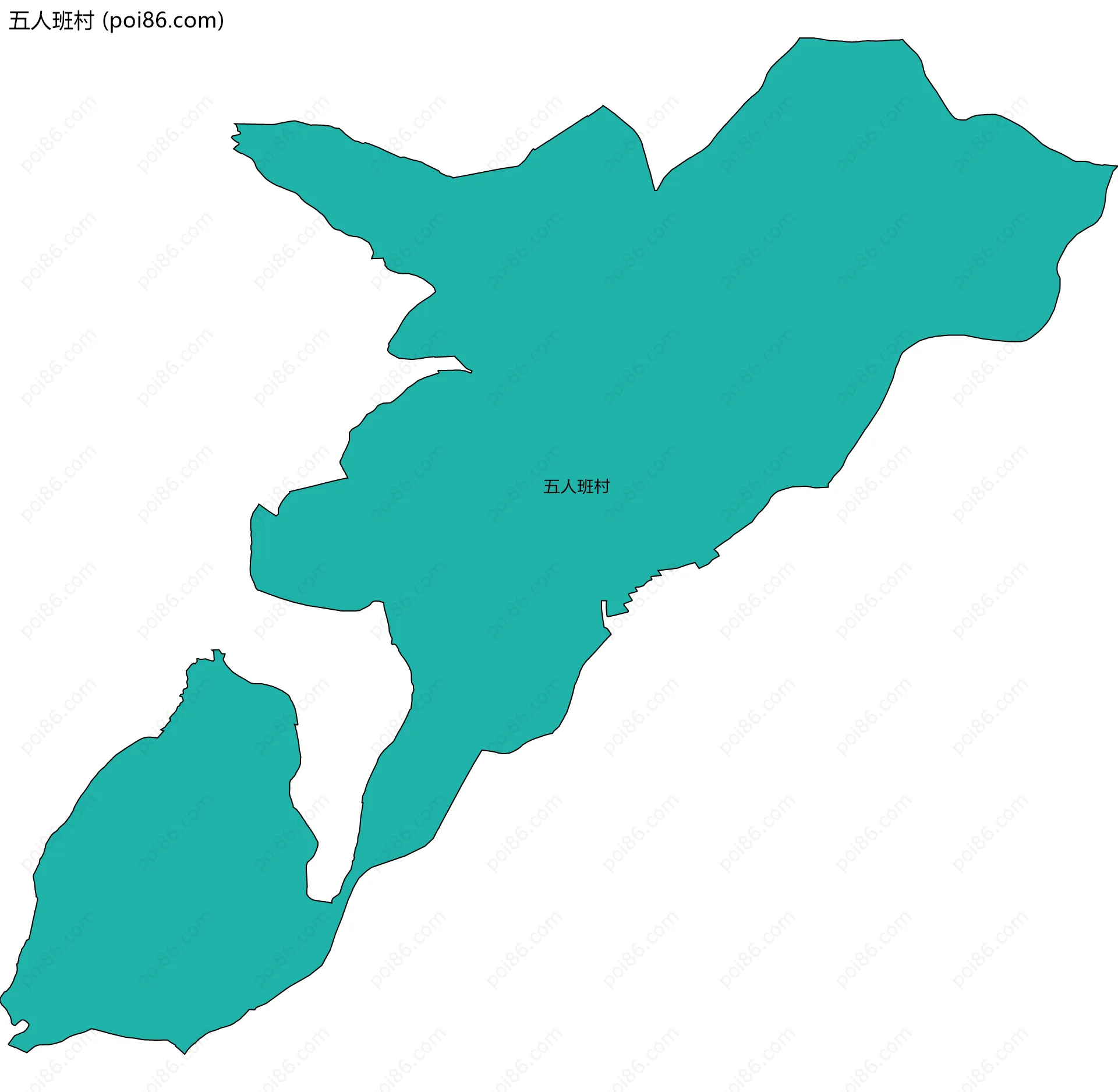 五人班村边界地图