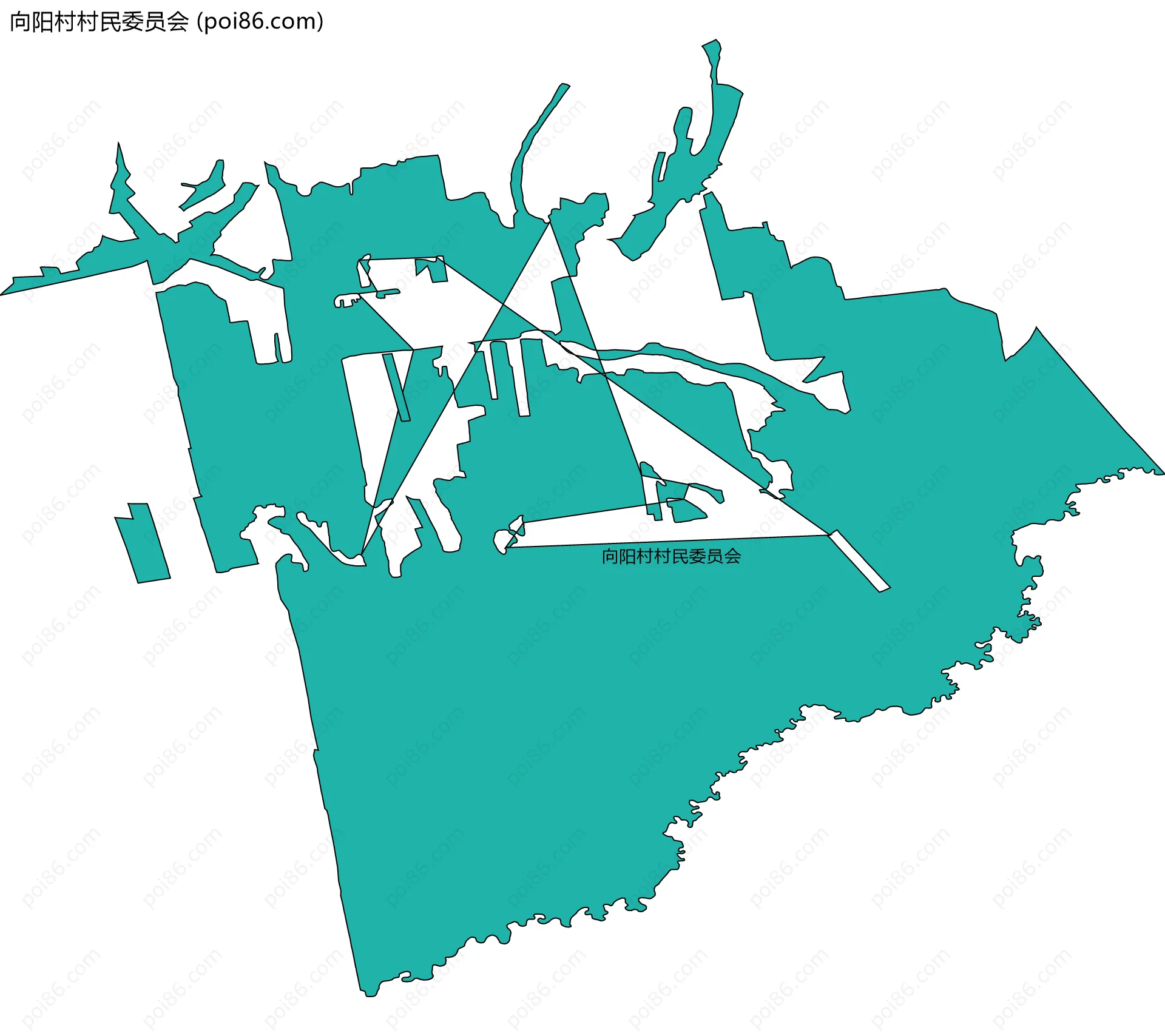 向阳村村民委员会边界地图
