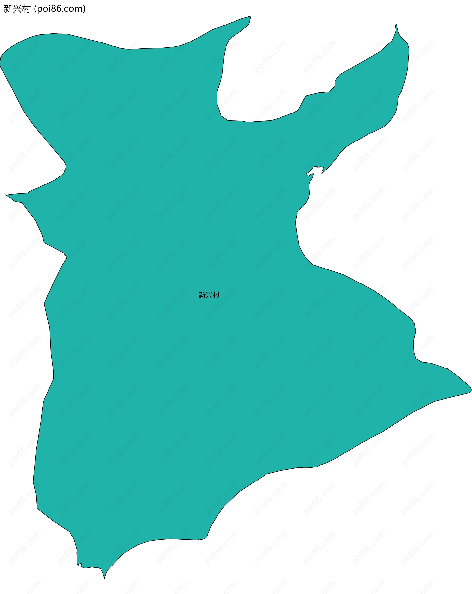 新兴村边界地图