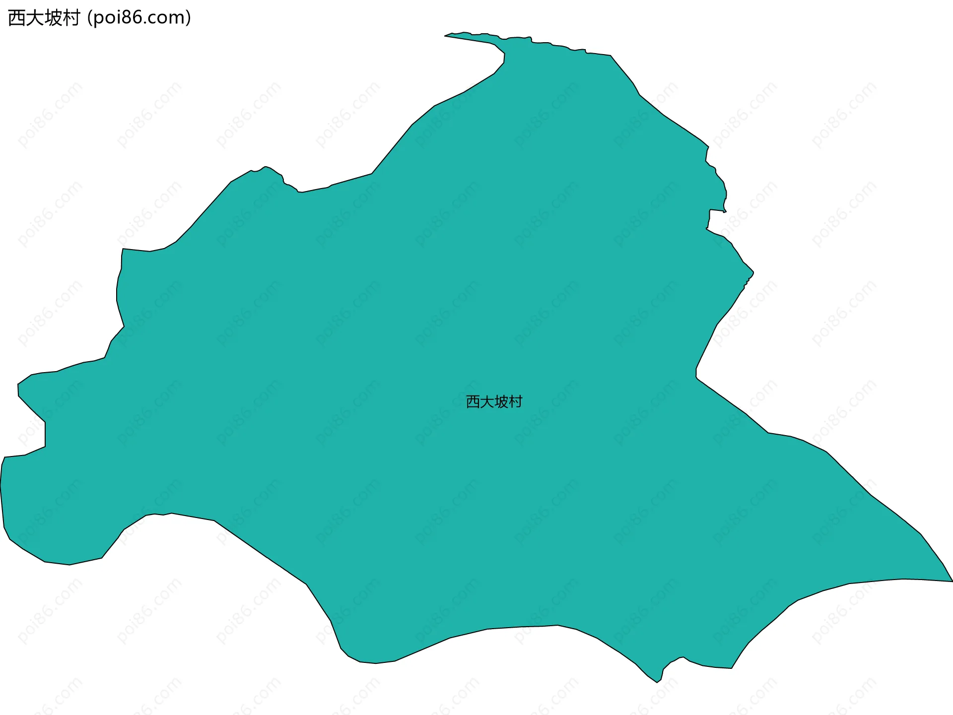 西大坡村边界地图