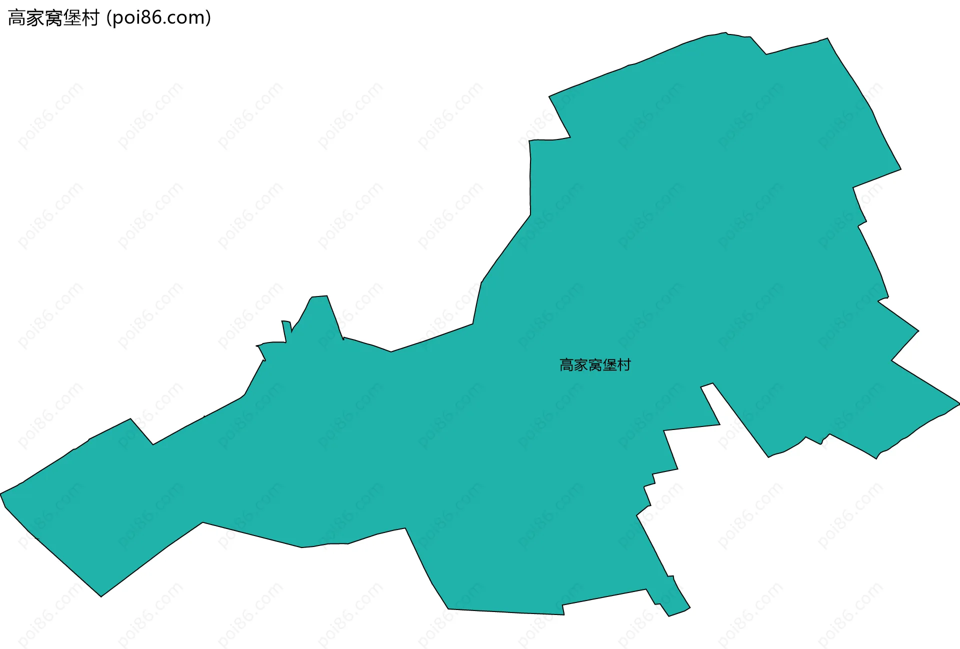 高家窝堡村边界地图