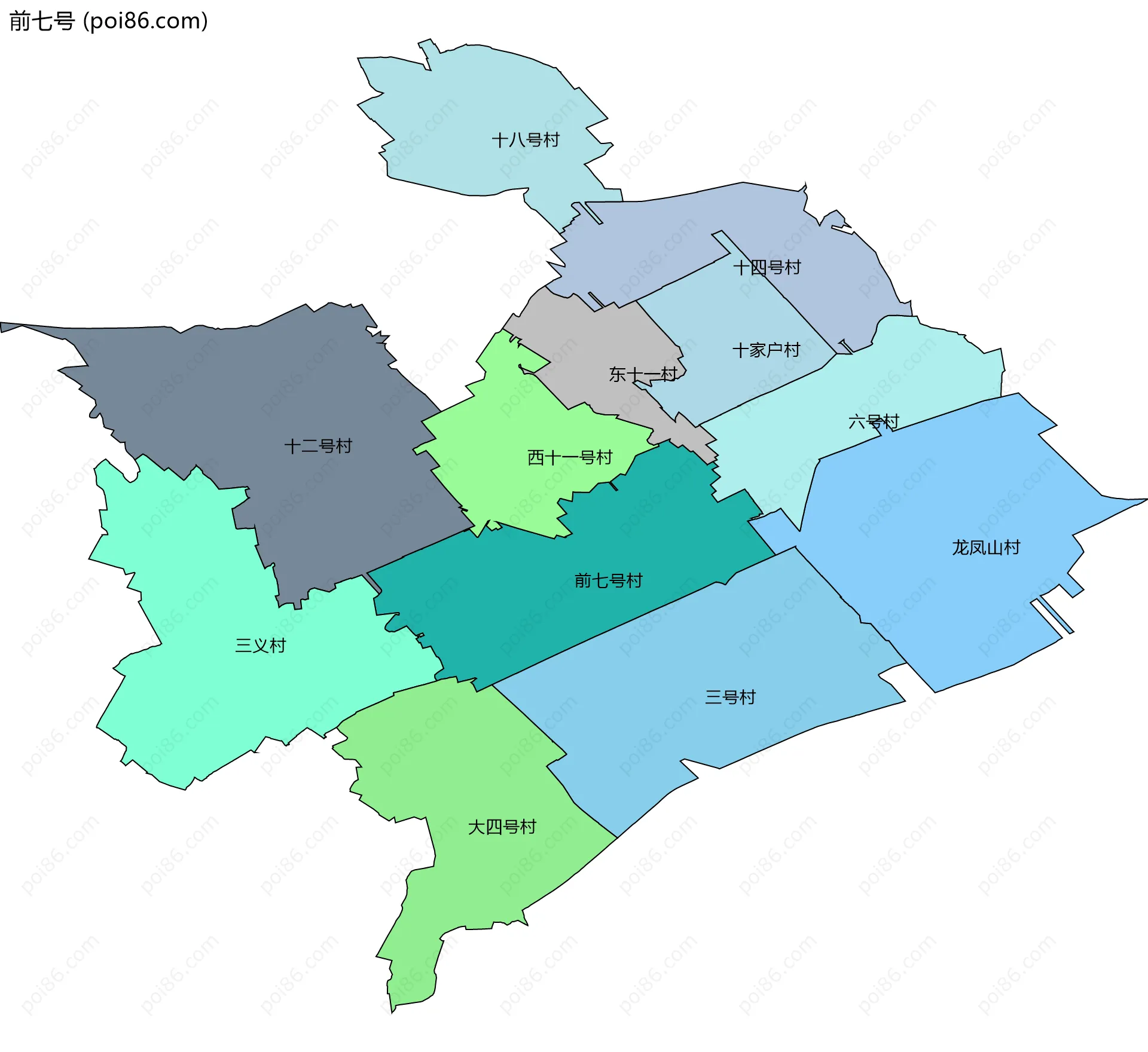 前七号边界地图(五级行政区划)