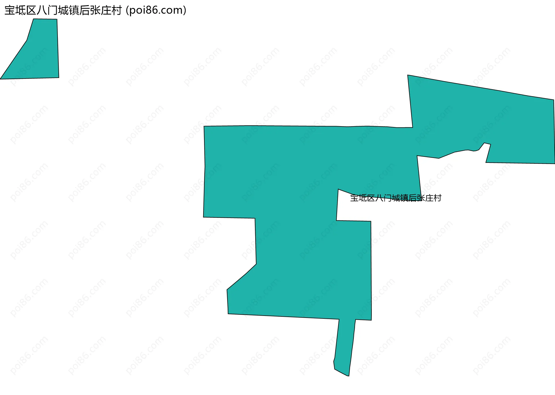 宝坻区八门城镇后张庄村边界地图