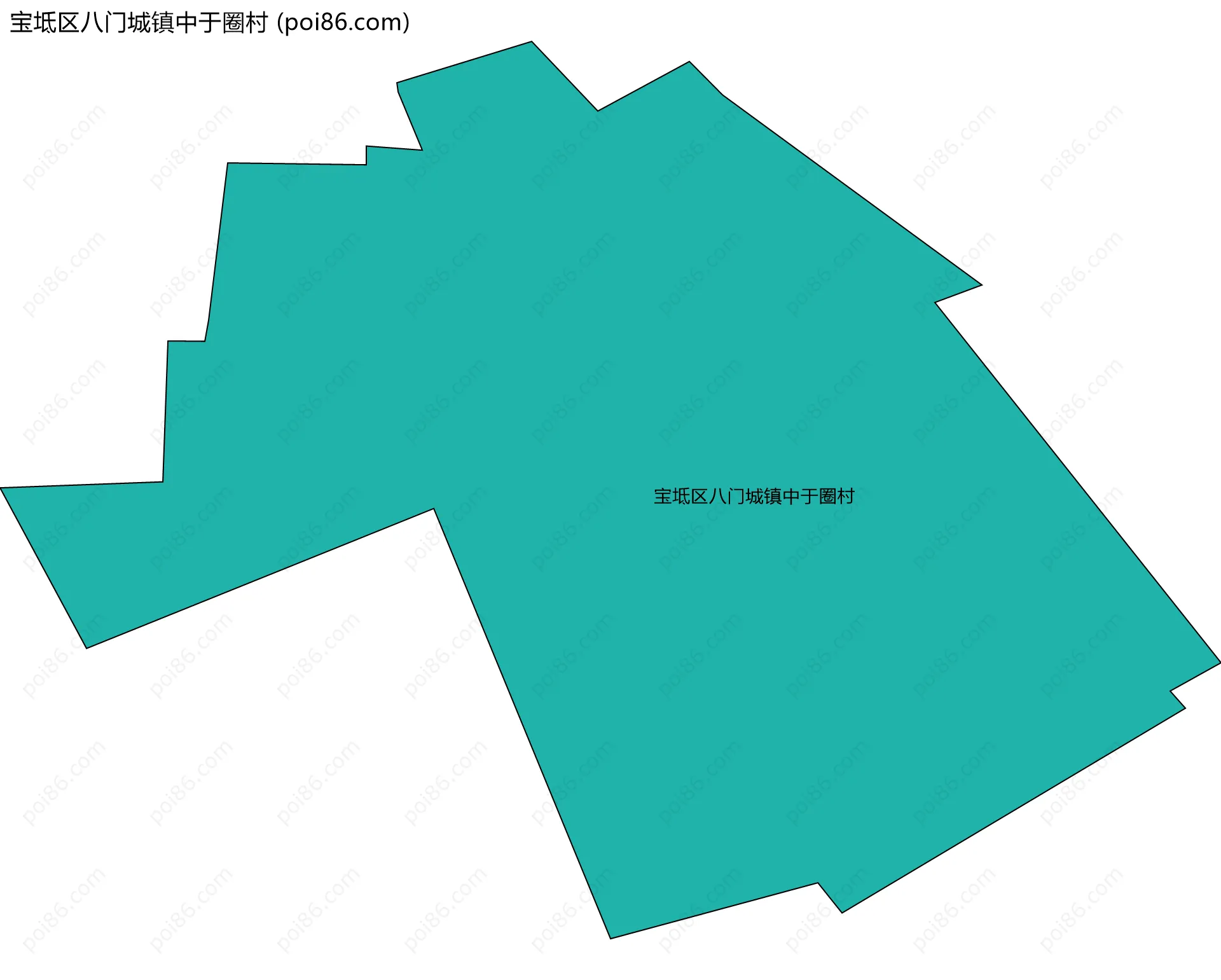 宝坻区八门城镇中于圈村边界地图