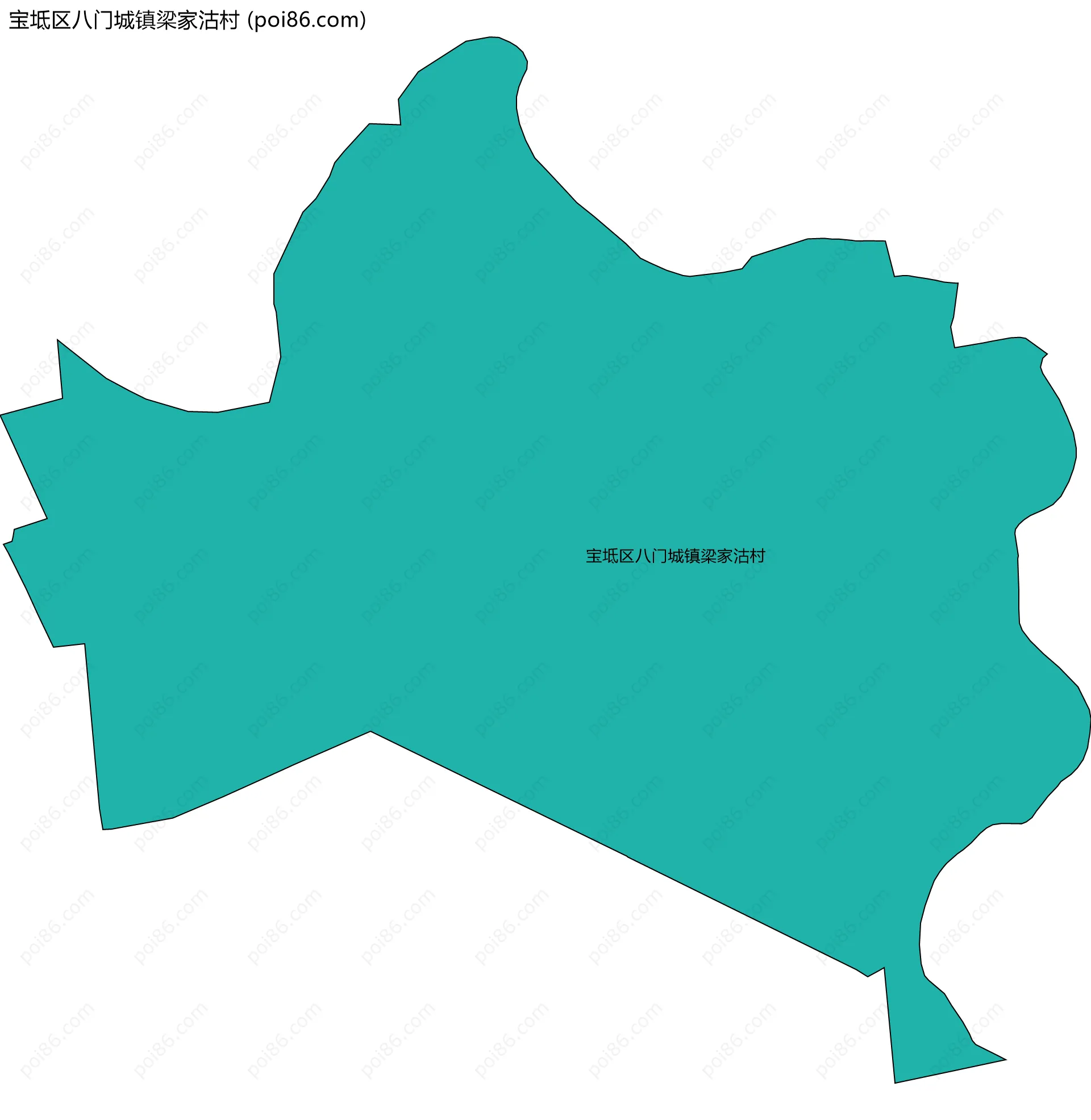 宝坻区八门城镇梁家沽村边界地图