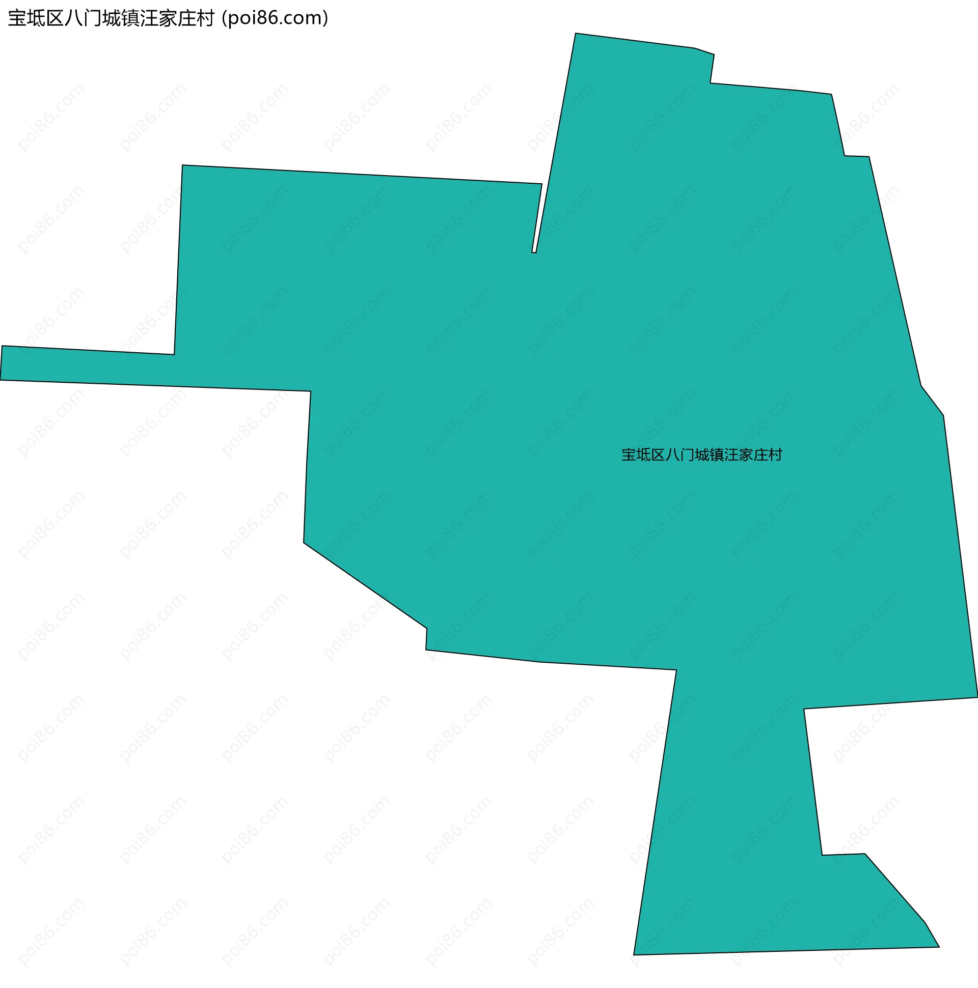 宝坻区八门城镇汪家庄村边界地图