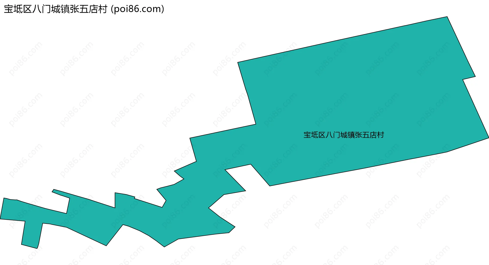 宝坻区八门城镇张五店村边界地图
