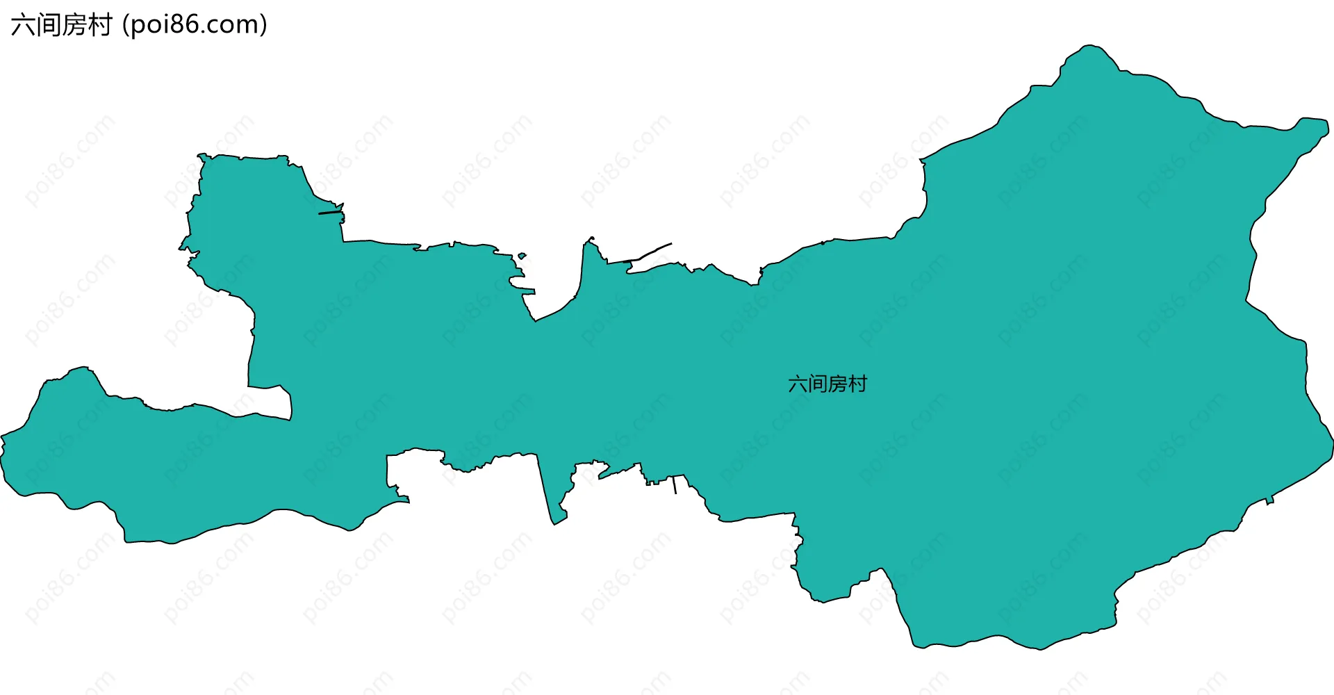 六间房村边界地图