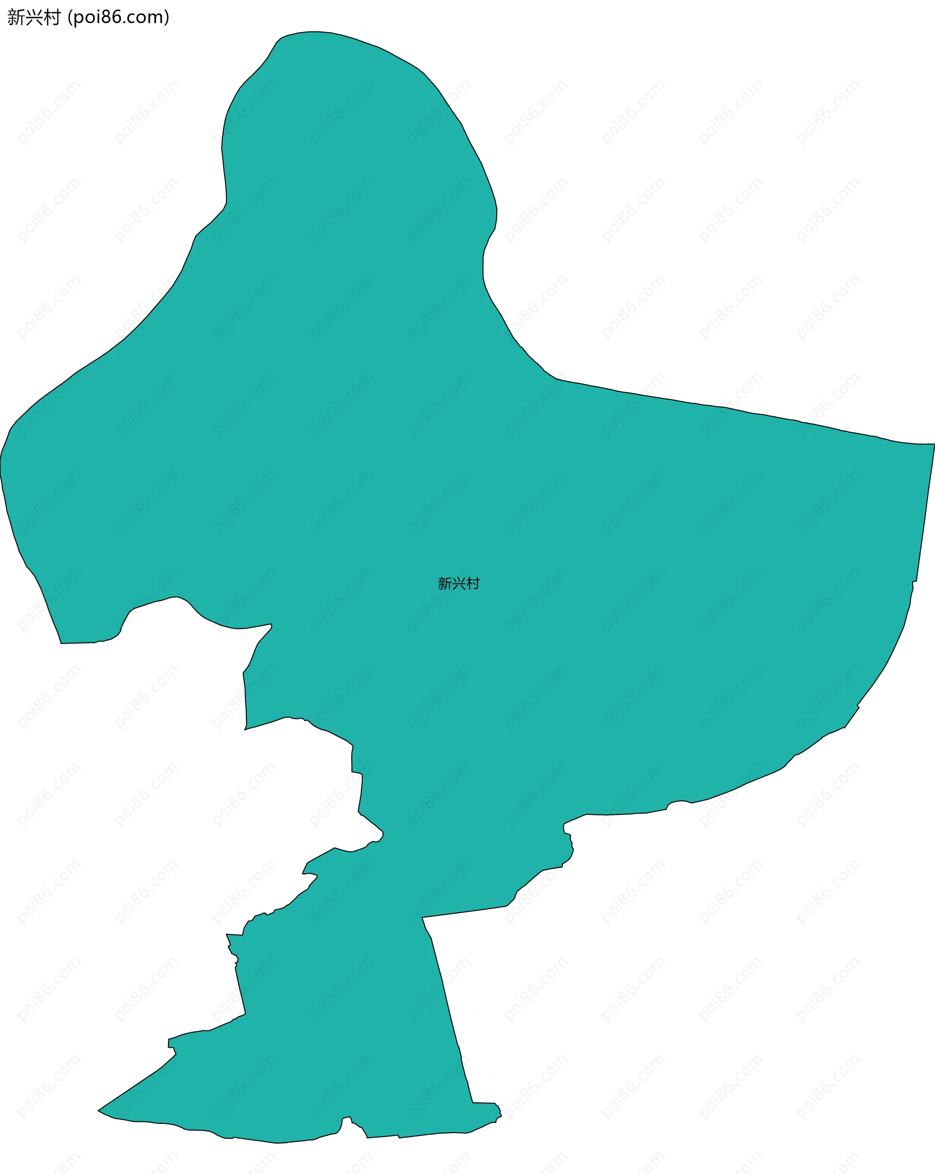 新兴村边界地图